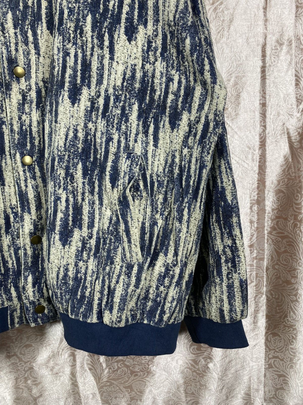 Vintage Struggle Abstract Pattern Jacket Blue Cream Snap Button Size US XL / EU 56 / 4 - 6 Thumbnail