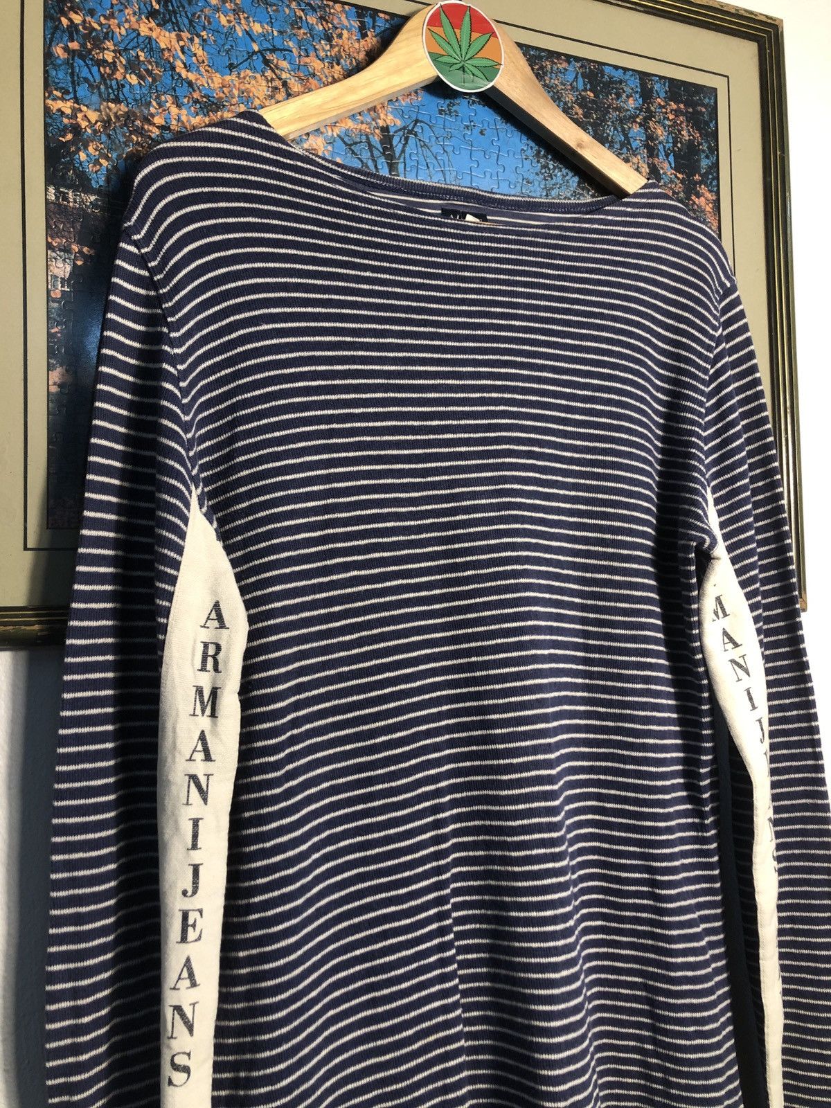Armani × Japanese Brand ARMANI JEANS LONGSLEEVE STRIPE Size US L / EU 52-54 / 3 - 8 Thumbnail