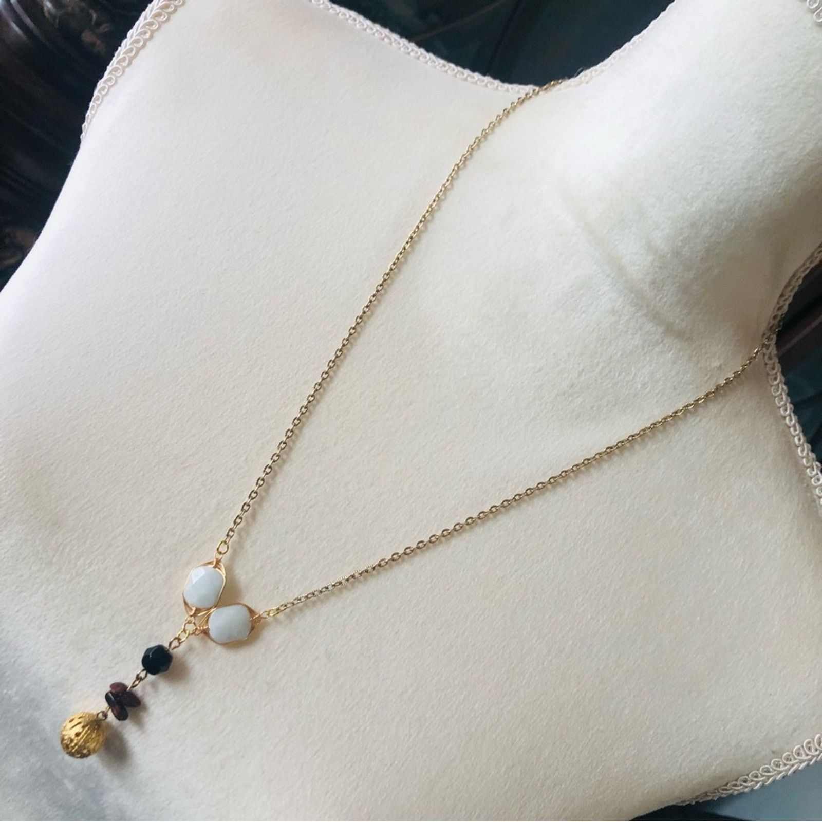 Handmade Handcrafted genuine stone dangle “y” necklace Size ONE SIZE - 1 Thumbnail