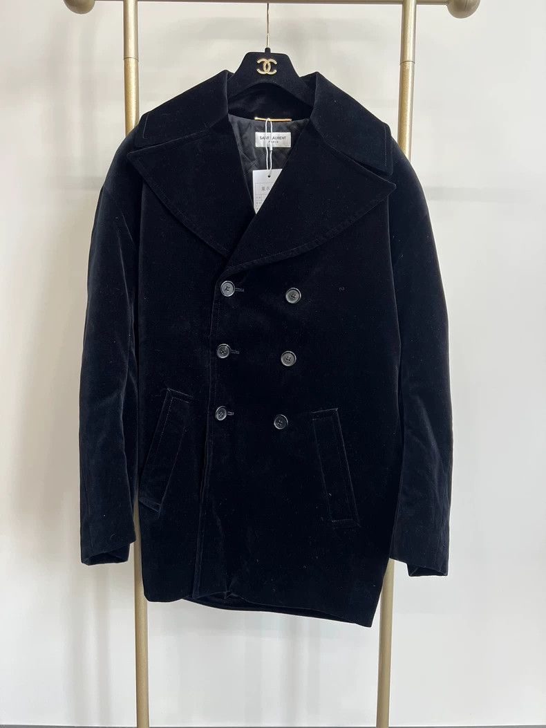 Saint Laurent Paris Saint Laurent Paris size os Rhinestone Logo Velvet Coat 25 Size US M / EU 48-50 / 2 - 2 Thumbnail