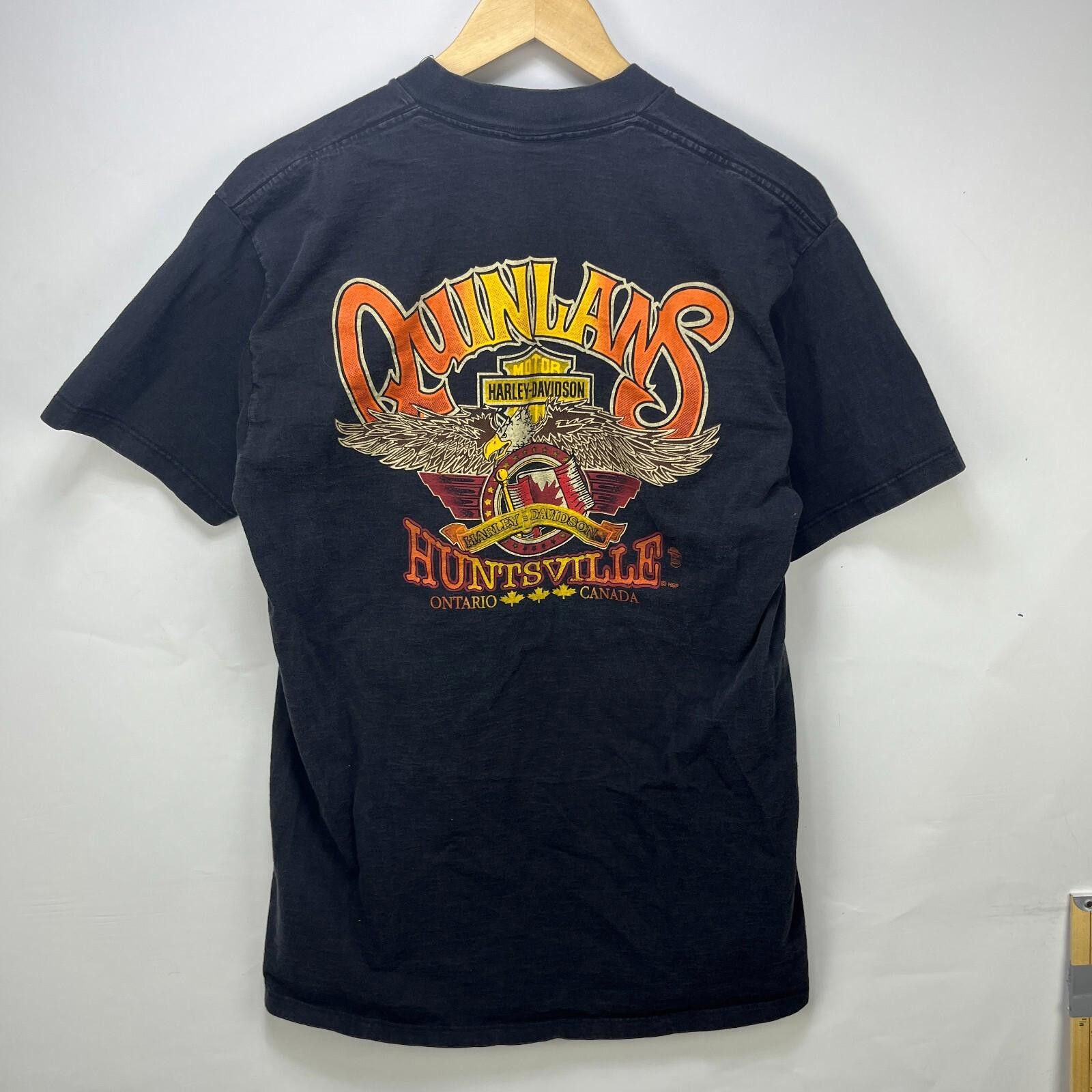 Harley Davidson Vintage 90s Harley-Davidson Canada Faded T-Shirt Large Size US L / EU 52-54 / 3 - 4 Thumbnail