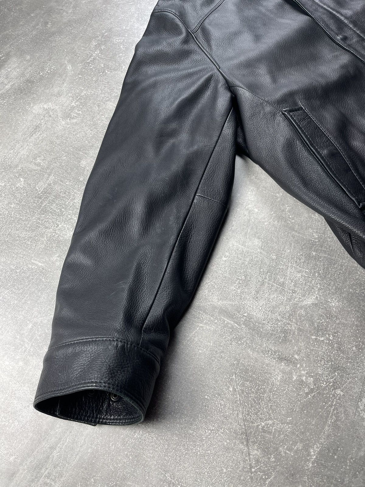 Genuine Leather × Gimo's Gimo's Luxury Black Cashmere Lining Leather Bomber Jacket Size US XL / EU 56 / 4 - 4 Thumbnail