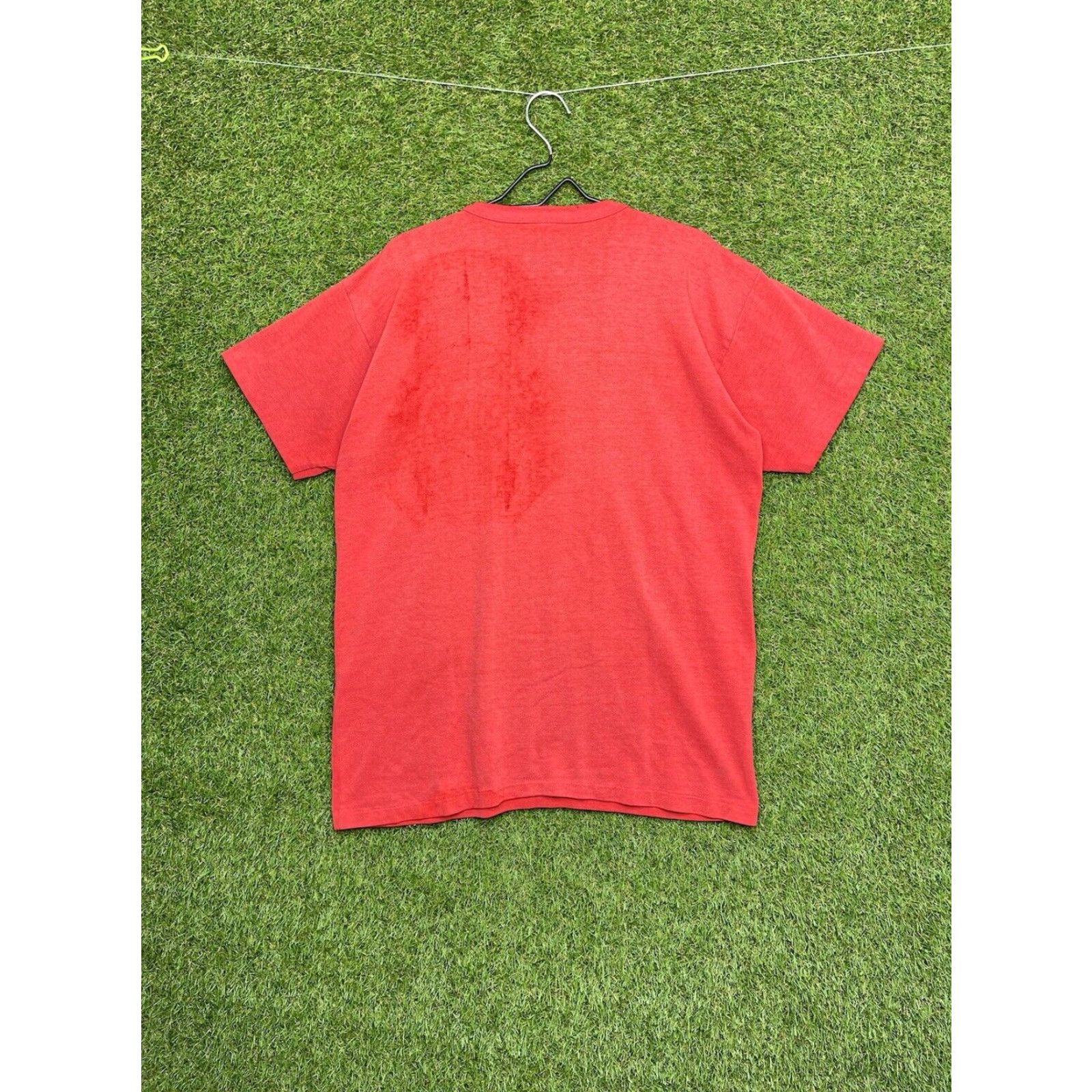 Champion VINTAGE Champion Buckeyes OSU Shirt Men Large Red 80s Single Stitch Embroidered Logo College Sports Cotton T-Shirt Size US L / EU 52-54 / 3 - 2 Thumbnail