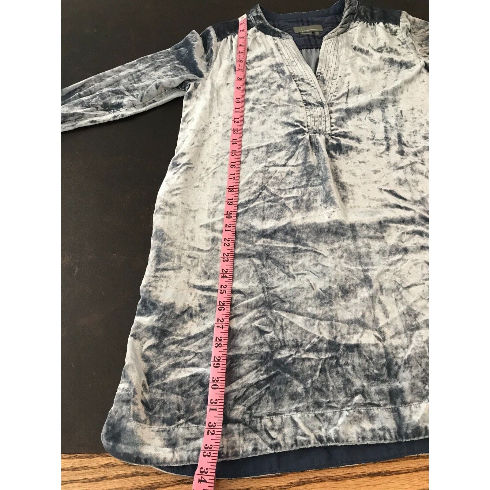 Anthropologie Anthropologie Melody Velvet Tunic Dress Slate Blue L/S Size XS / US 0-2 / IT 36-38 - 7 Thumbnail