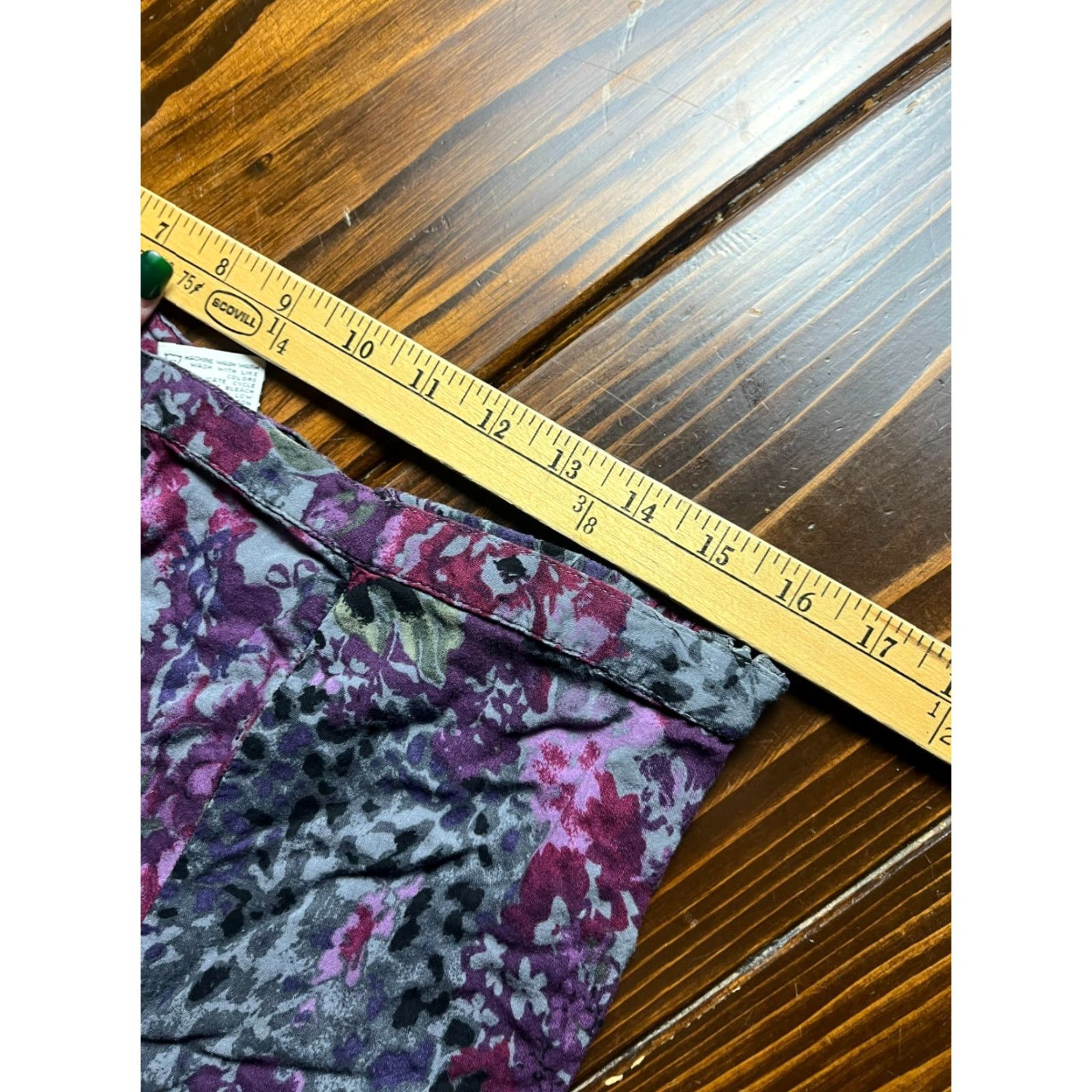 Vintage VINTAGE White Stag Skirt Womens 14 Midi A-Line Floral Gray Purple Lined Casual Fall Spring Summer Inch Size 36" / US 14 / IT 50 - 4 Thumbnail