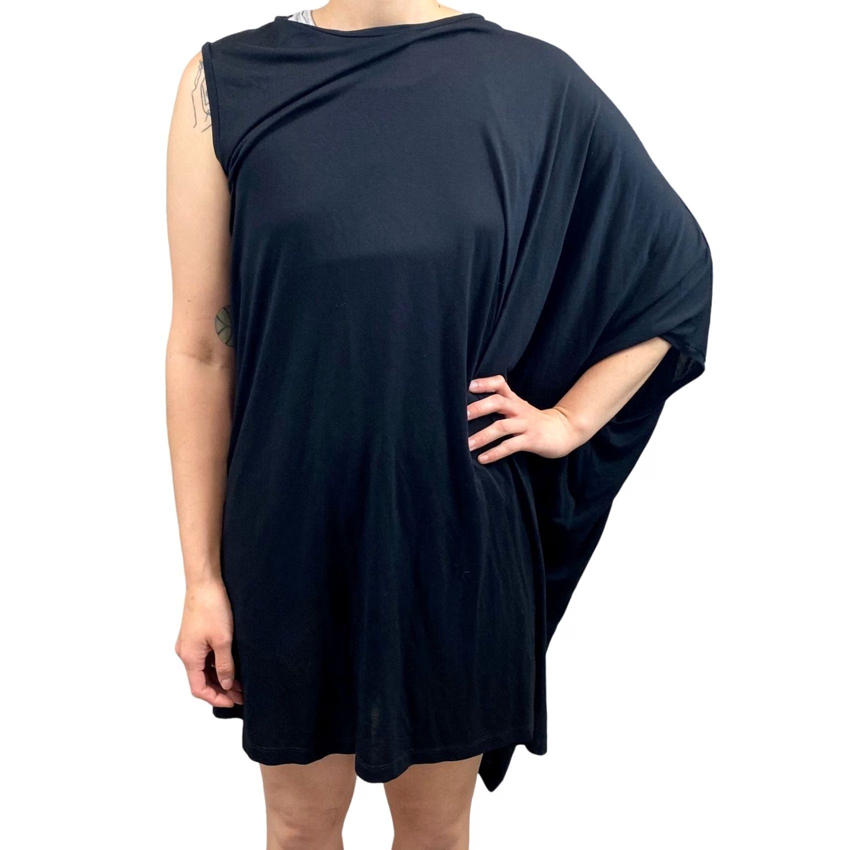 Maison Margiela Maison Margiela MM6 Crepe Draped Asymmetrical Dress XS Women's Size XS / US 0-2 / IT 36-38 - 4 Thumbnail