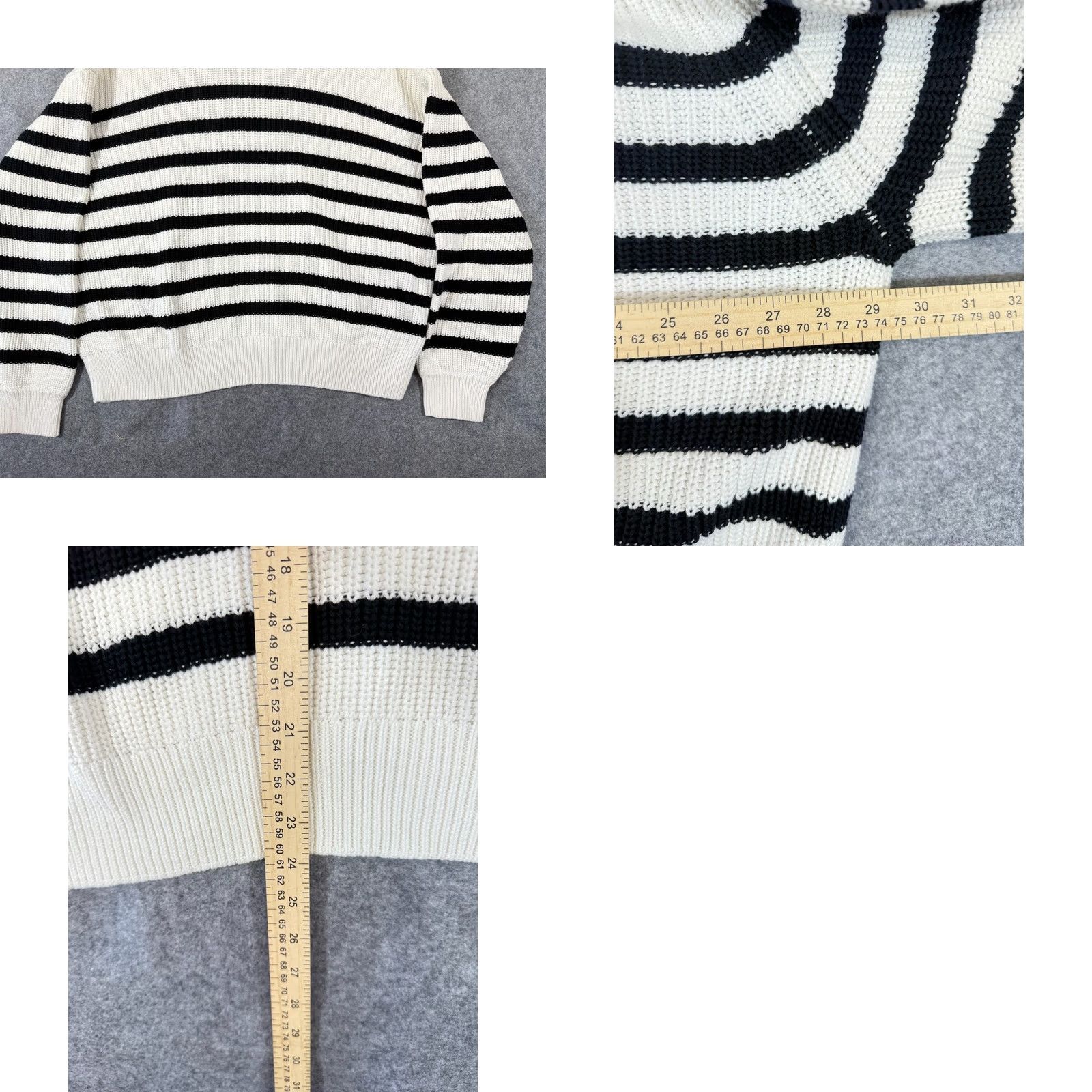 Gap Gap Pullover Sweater Womens 2XL Ivory Black Striped Crewneck Long Sleeve NWT Size XXL / US 16-18 / IT 52-54 - 9 Thumbnail