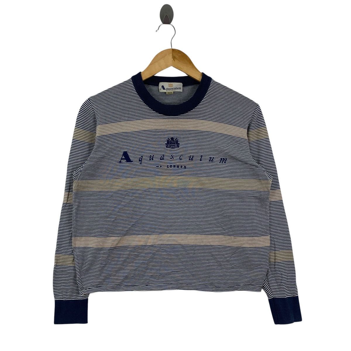Aquascutum Vintage AQUASCUTUM OF LONDON Stripes Long Sleeve Tshirt Size M / US 6-8 / IT 42-44 - 1 Thumbnail