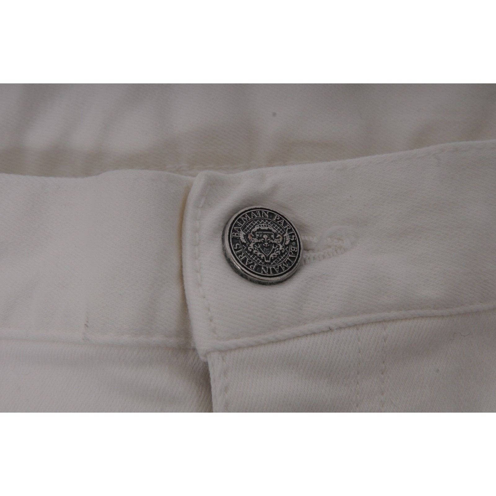 Balmain Slim Jeans White 5 Pocket Denim Size US 33 - 7 Thumbnail