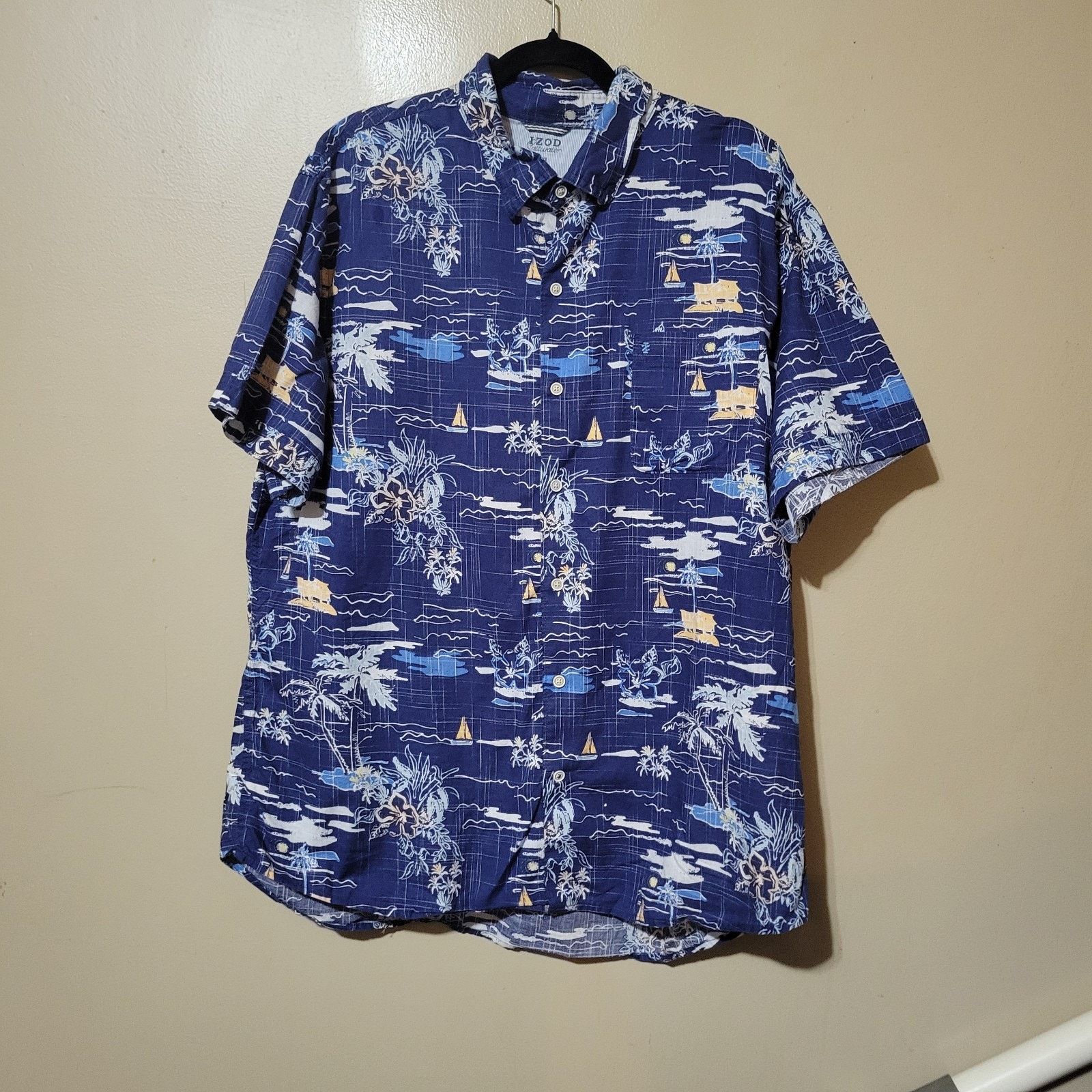 Izod Izod Saltwater Blue Dockside Chambray Button Down Shirt XXL Size US XXL / EU 58 / 5 - 1 Thumbnail