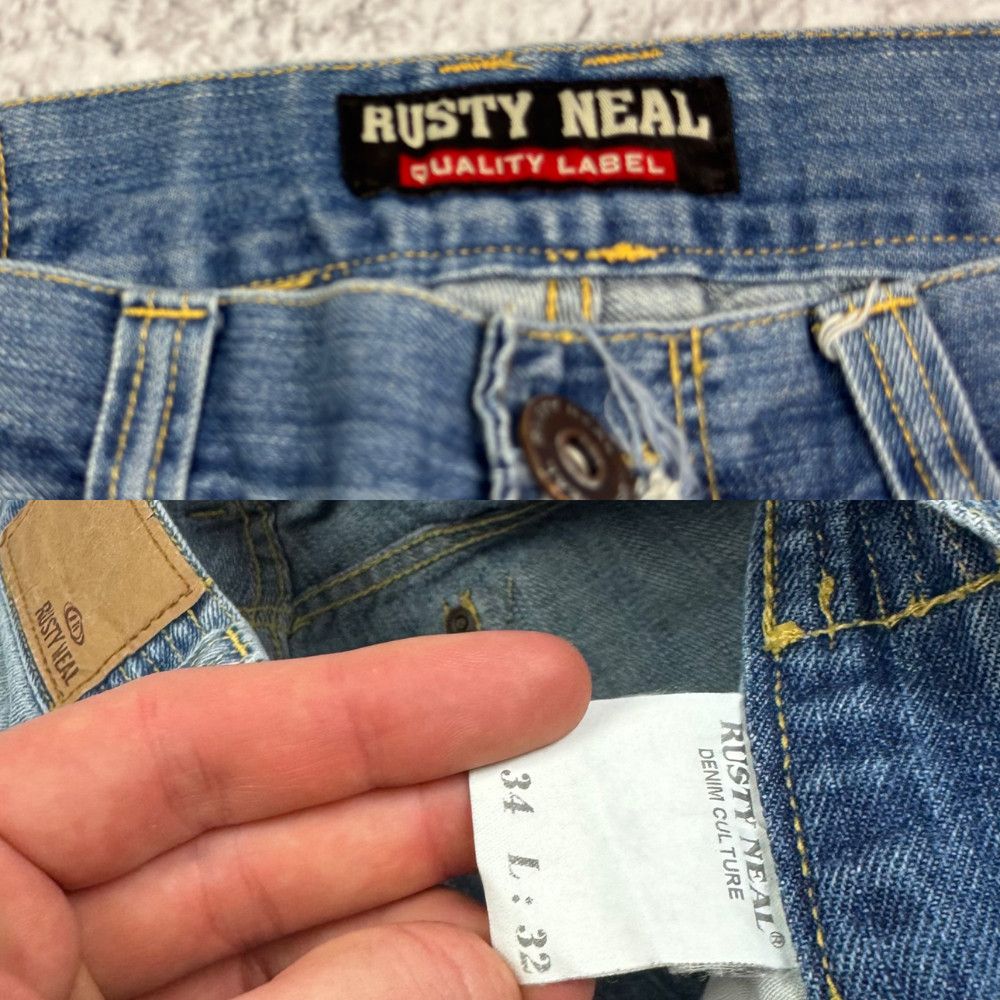 Vintage Vintage Rusty Neal Quality Label Mens Blue Denim Jeans 34x32 Size US 34 / EU 50 - 2 Thumbnail