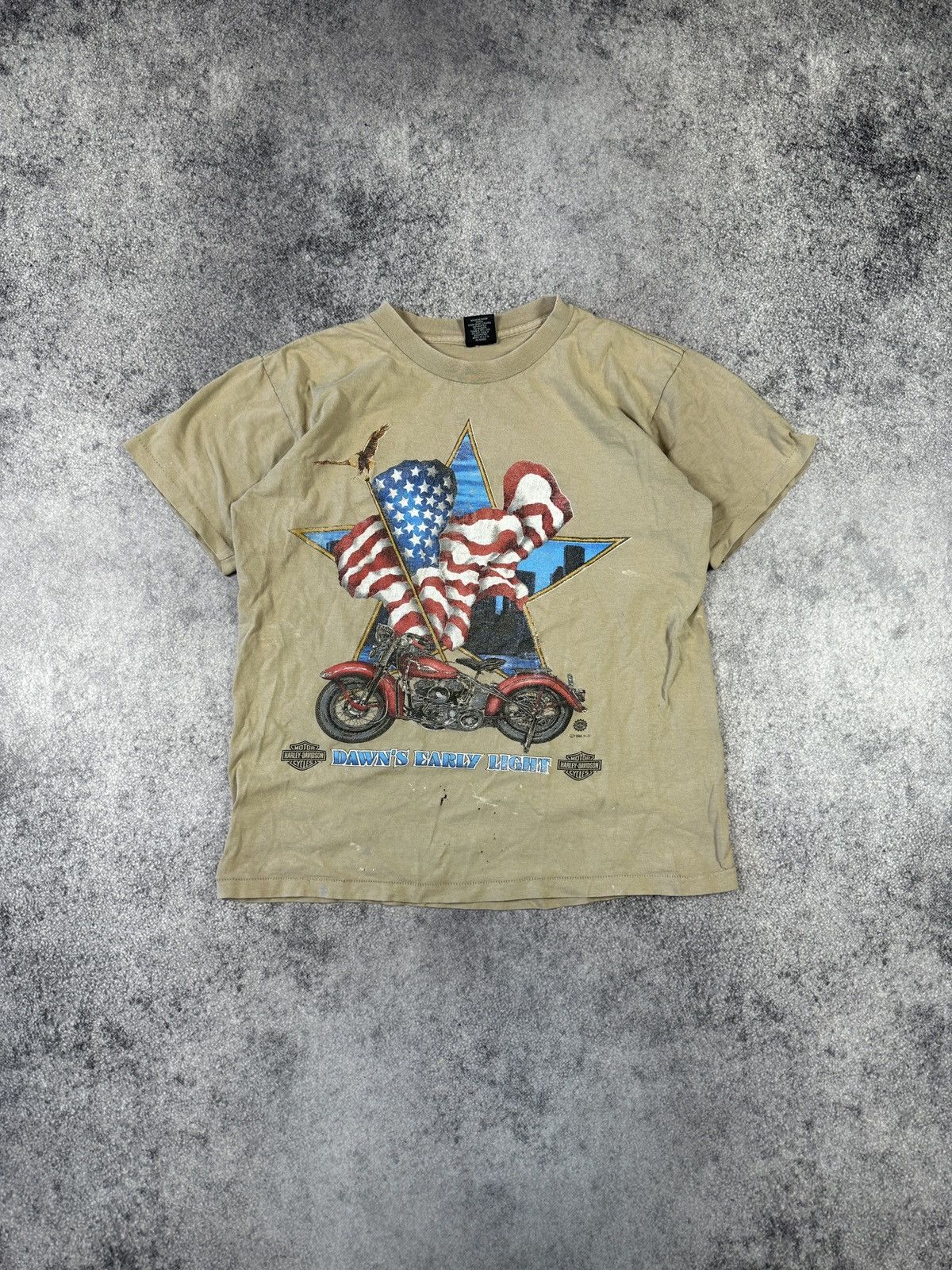 Harley Davidson Vintage Harley Davidson Dawn’s Early Light Logo 1995 Rare M Size US XL / EU 56 / 4 - 1 Thumbnail