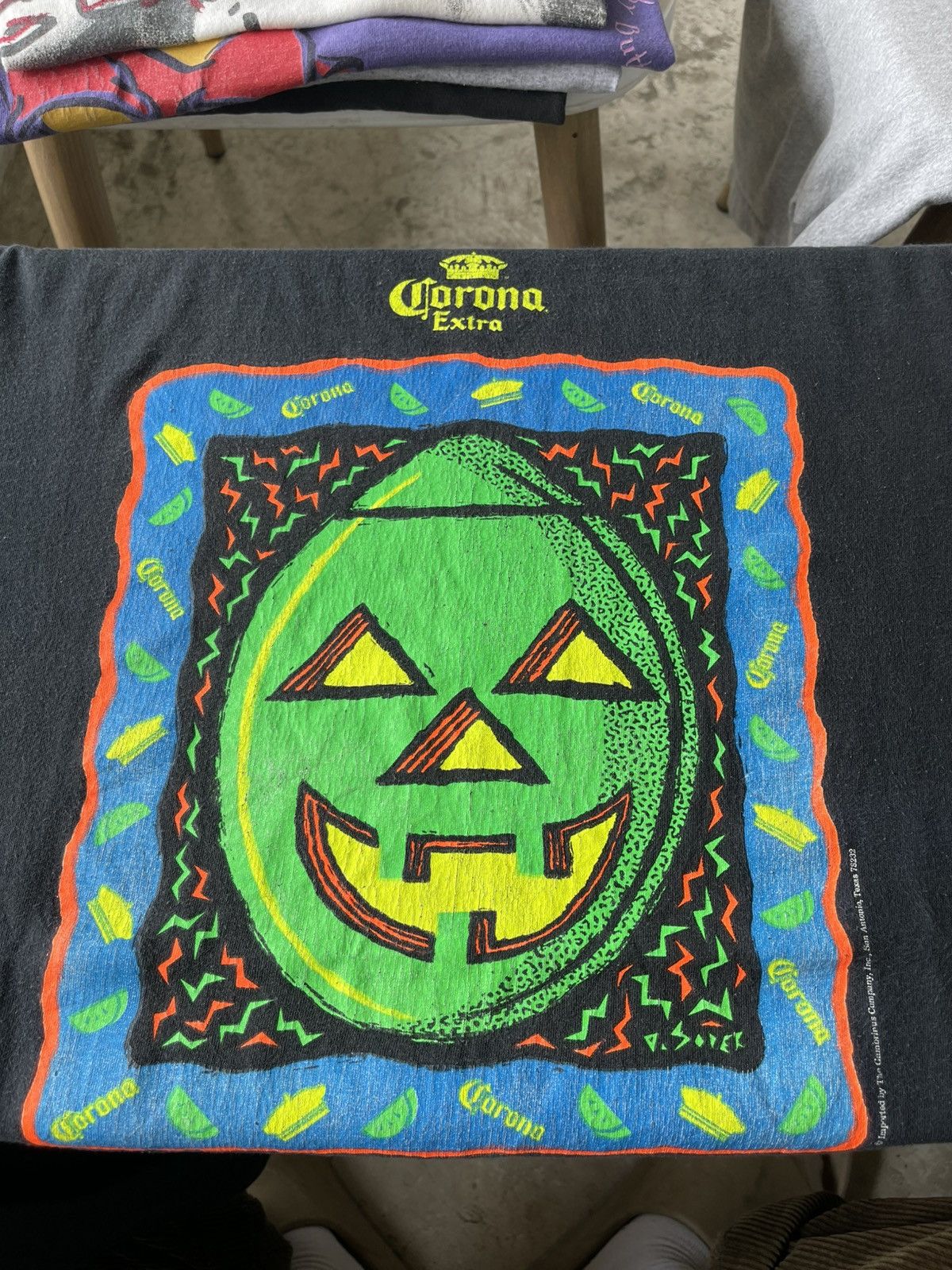 Vintage Vintage 90s Corona Extra Halloween"Lime Lantern" Graphic Tee Size US XL / EU 56 / 4 - 5 Thumbnail