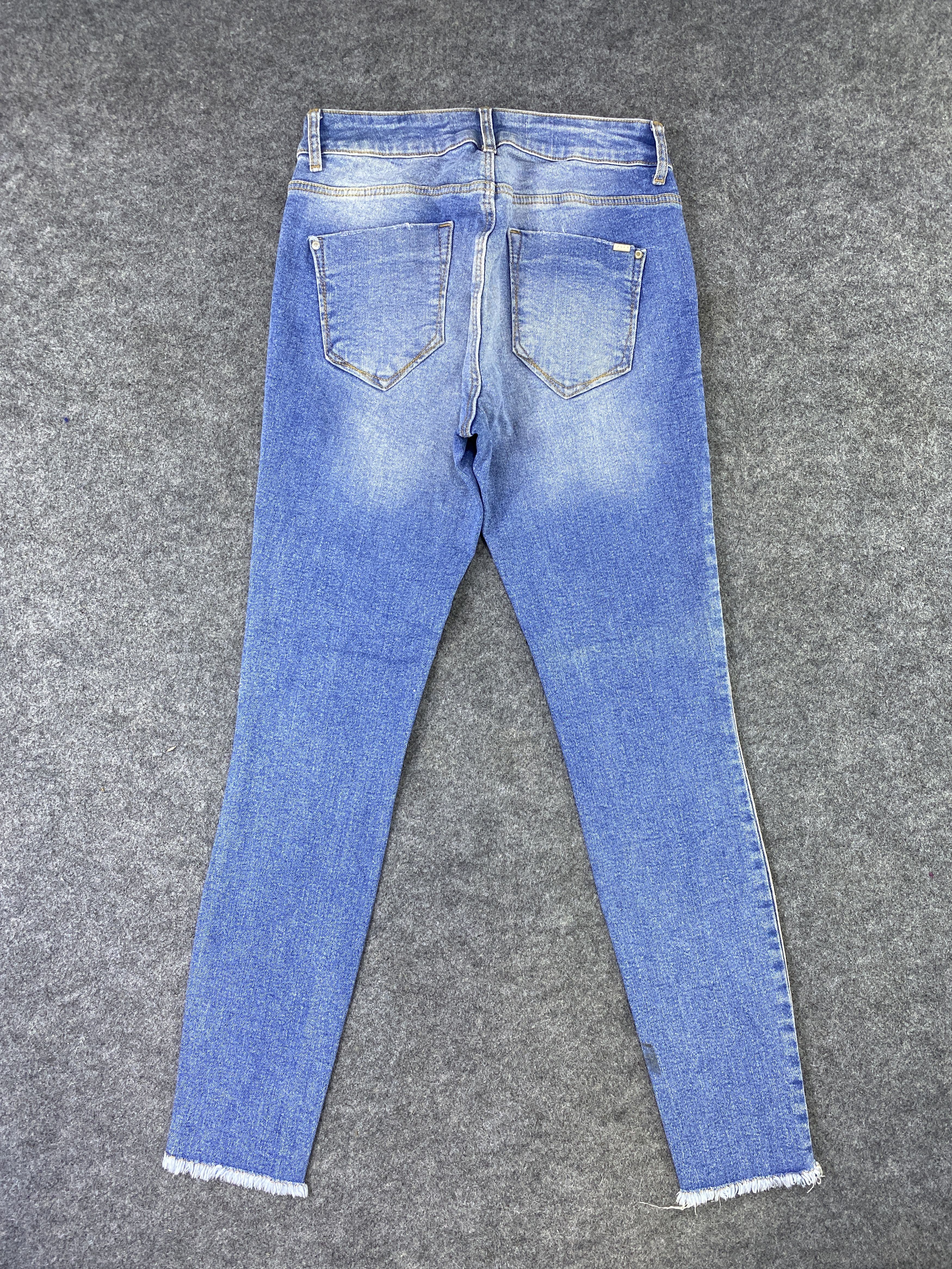 Zara Zara Side Stripe Skinny Blue Wash Jeans-J1136 Size 26" / US 2 / IT 38 - 3 Thumbnail