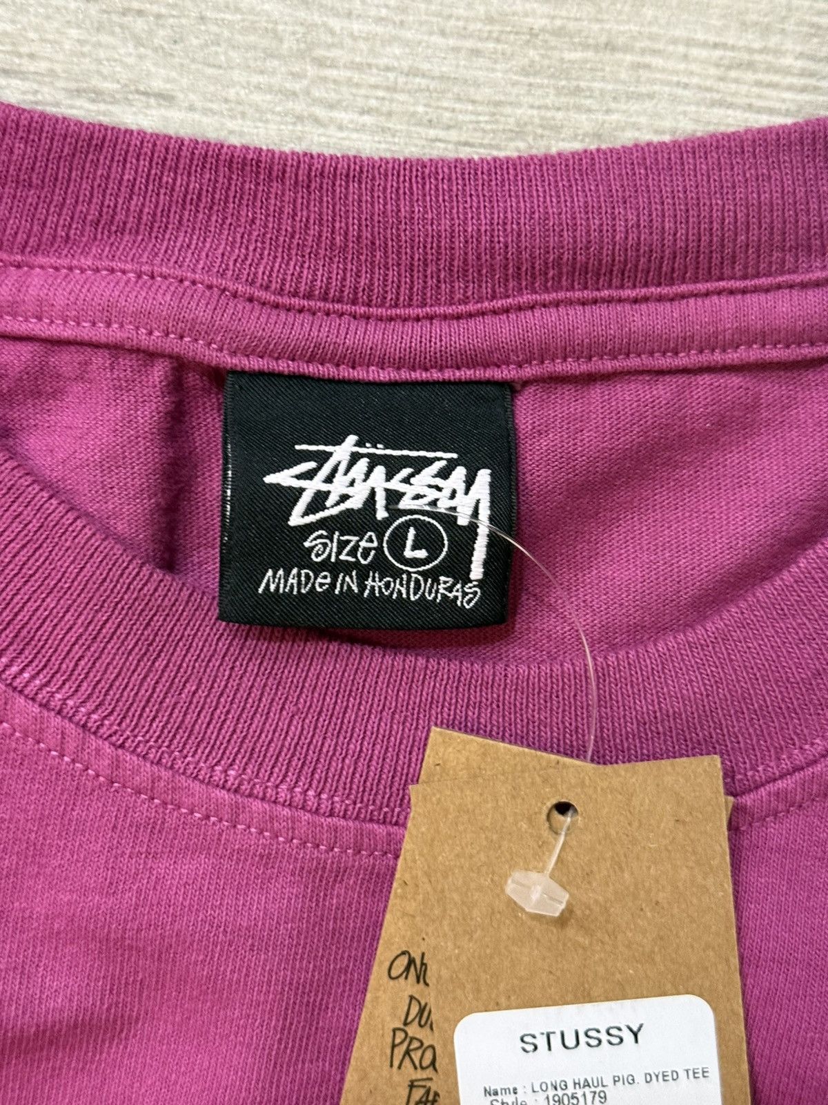 Stussy Stussy Long Haul Pigment Dyed Berry Tee T-Shirt Size L Large Size US L / EU 52-54 / 3 - 3 Thumbnail