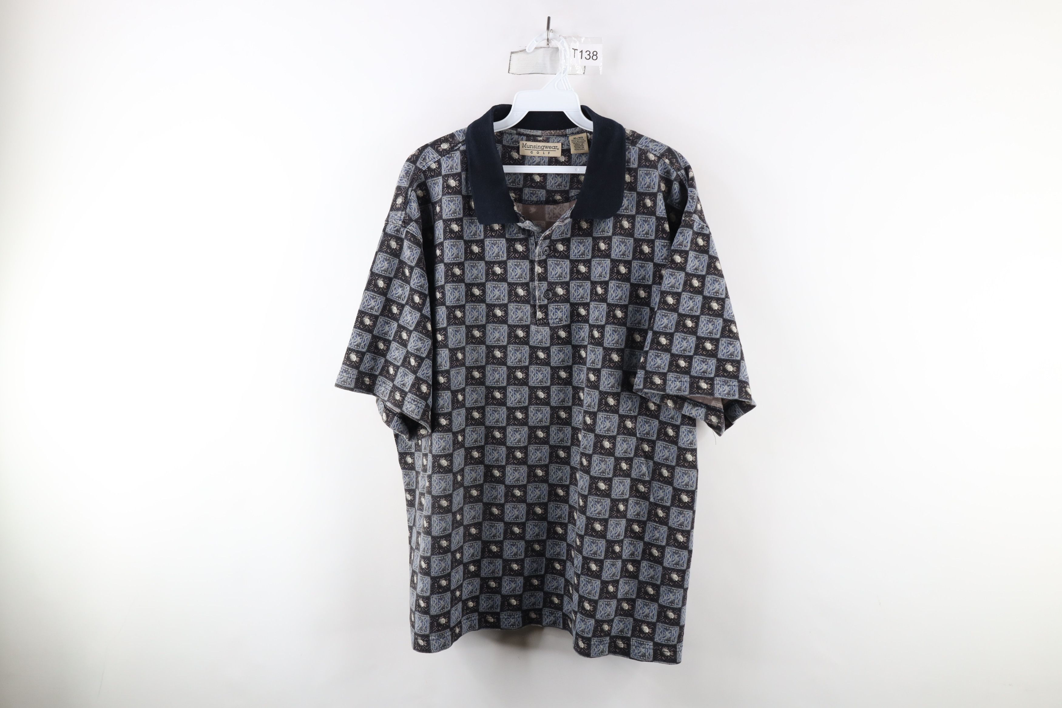 Vintage Vintage 90s Streetwear Checkered Over Print Polo Shirt Size US XL / EU 56 / 4 - 1 Thumbnail