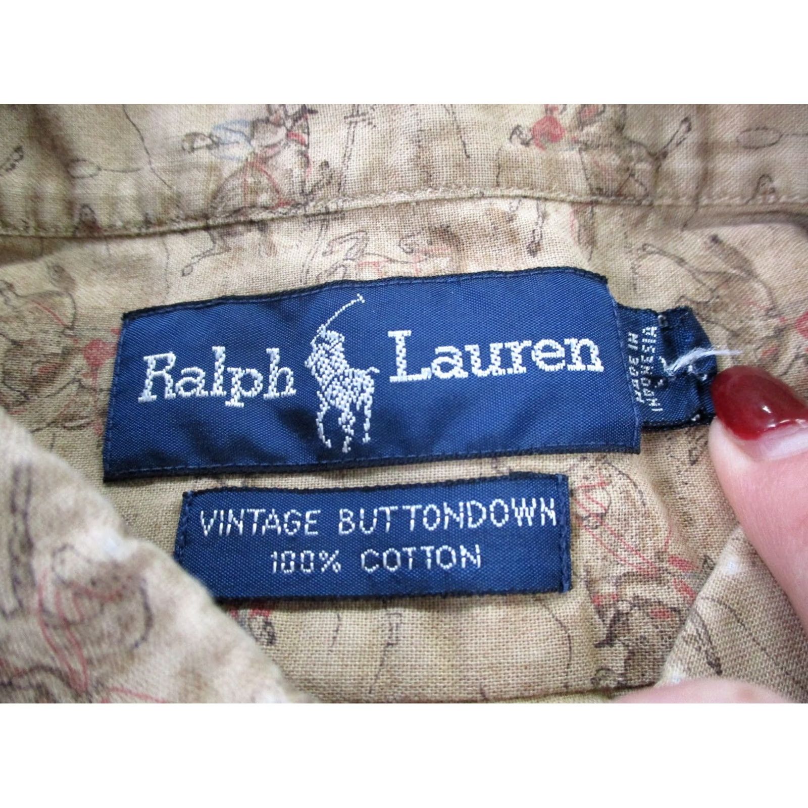 Polo Ralph Lauren Polo Ralph Lauren Shirt Men XL Button-Up Horse Print Vintage Button-Down Collared Long Sleeve Brown Cotton Knit Size US XL / EU 56 / 4 - 6 Thumbnail