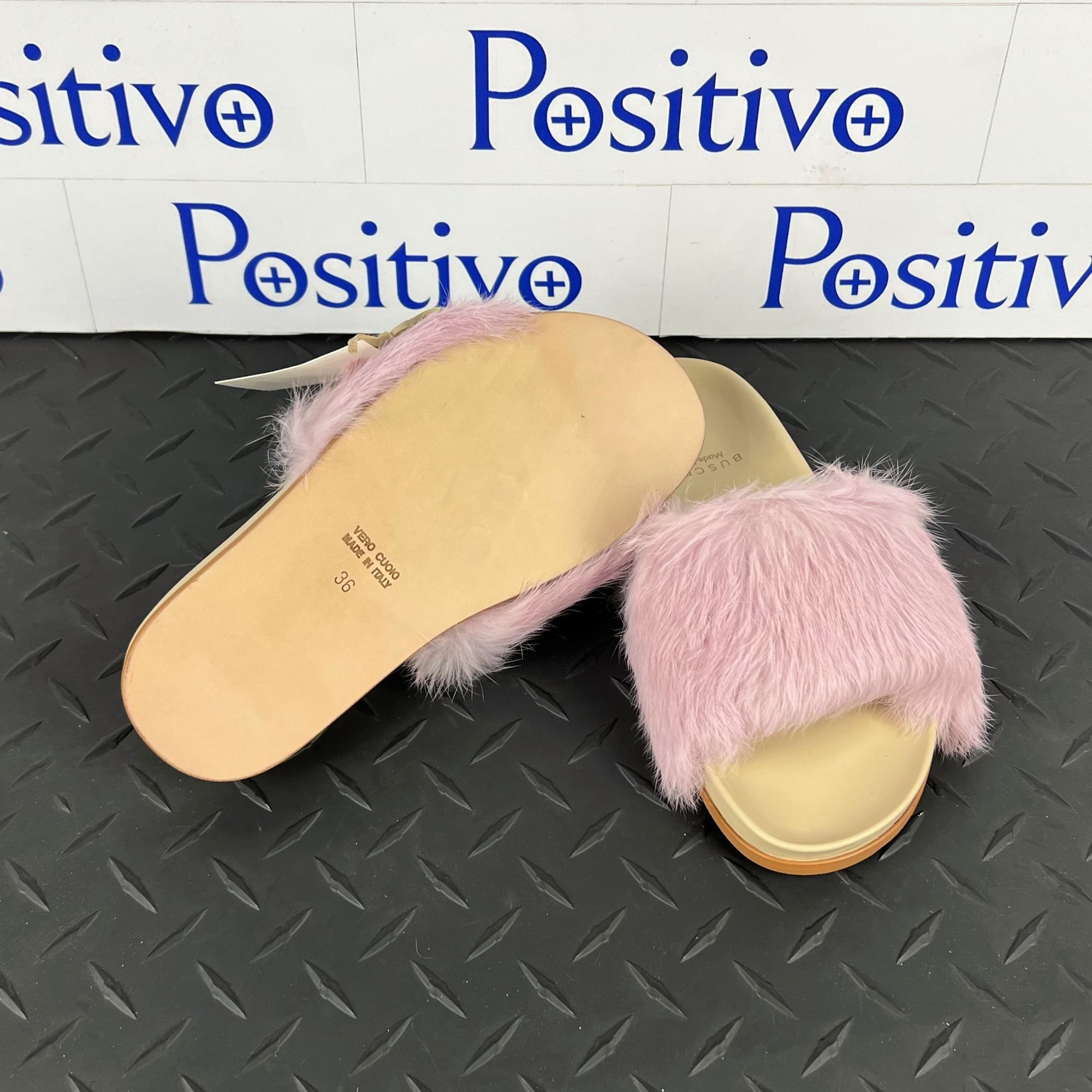 Buscemi Buscemi Slide Fur Clot Pink Leather Slippers US 7 EU 37 Size US 7 / IT 37 - 4 Thumbnail