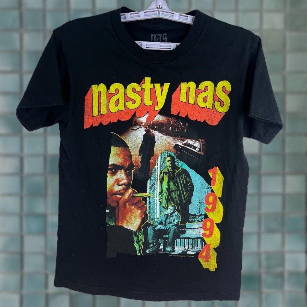 NASA Nasty Nas 1994 Rap Hip-Hop Graphic T-Shirt Mens Size S Black Retro Shirt Size US S / EU 44-46 / 1 - 1 Thumbnail