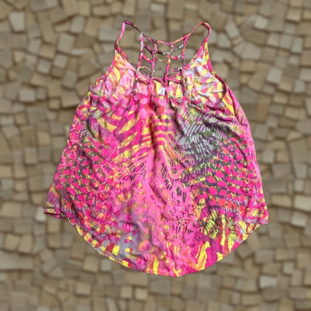 Hang Ten Hang Ten Tank Top Women's M Pink Multicolor High Neck Tank Womens M Pink Multicolor High Neck Size M / US 6-8 / IT 42-44 - 1 Thumbnail
