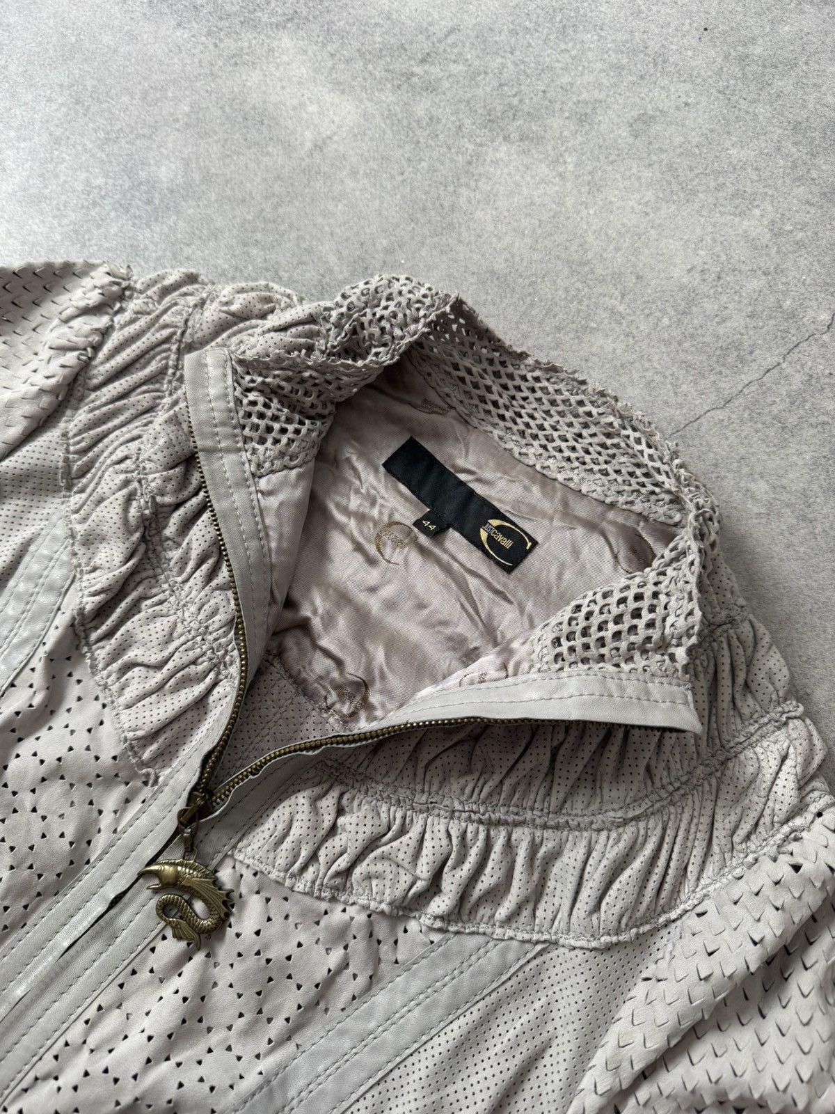 Just Cavalli Just Cavalli Archive Leather Ruffled Scale jacket Y2K 00s Size M / US 6-8 / IT 42-44 - 6 Thumbnail