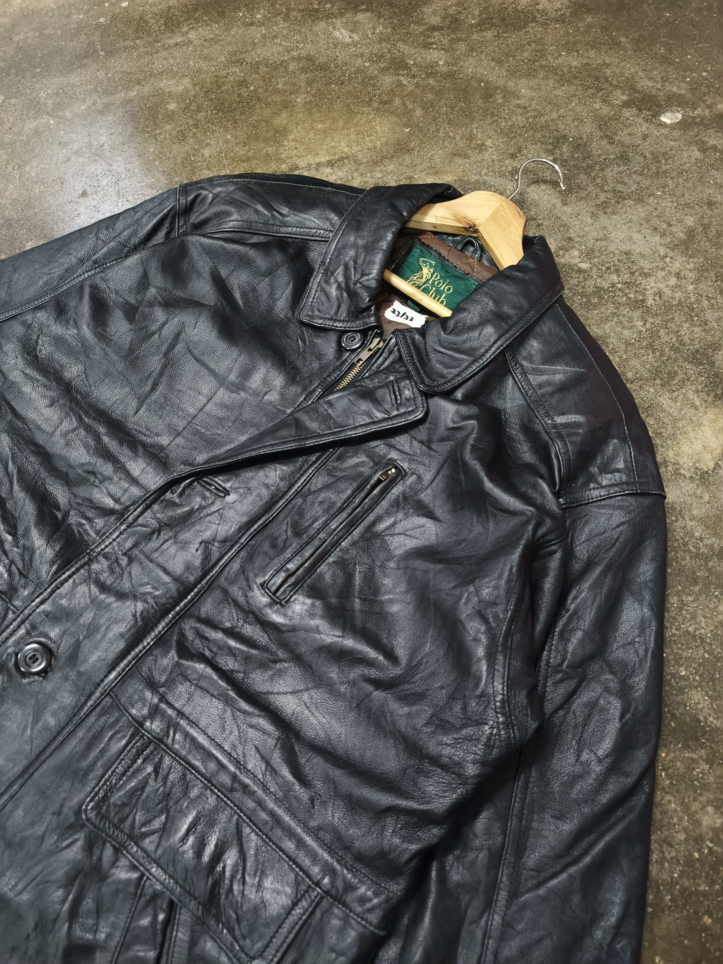 Japanese Brand POLO CLUB BLACK COAT JACKET LEATHER Size US L / EU 52-54 / 3 - 3 Thumbnail