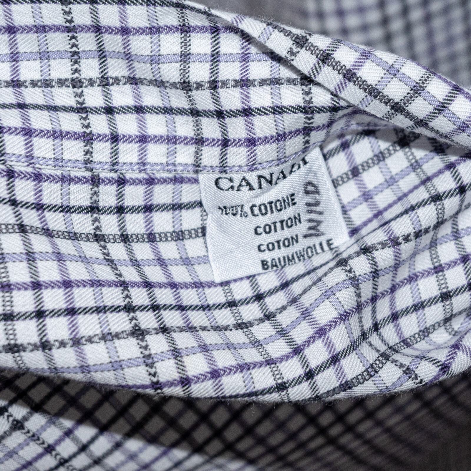 Canali CANALI Sportwear Button up Shirt Purple Black Grid check Size US L / EU 52-54 / 3 - 6 Thumbnail