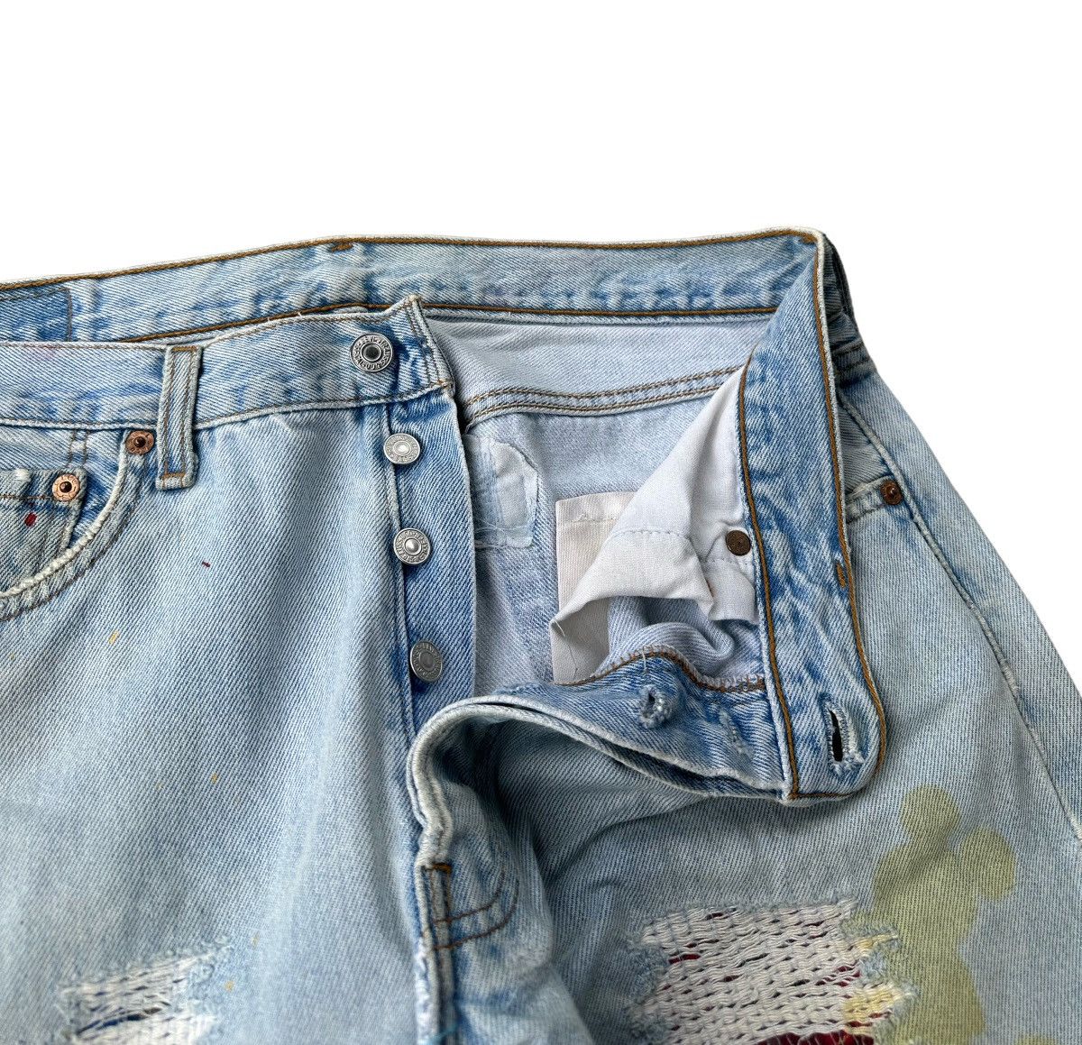 Levi's Vintage 90s Levi’s 501 custom paint denim jeans Size US 32 / EU 48 - 8 Thumbnail
