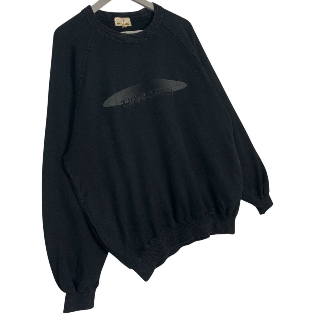 Vintage Vintage 90s Trussardi Sweatshirt Crewneck Black Big Logo SzL Size US L / EU 52-54 / 3 - 3 Thumbnail