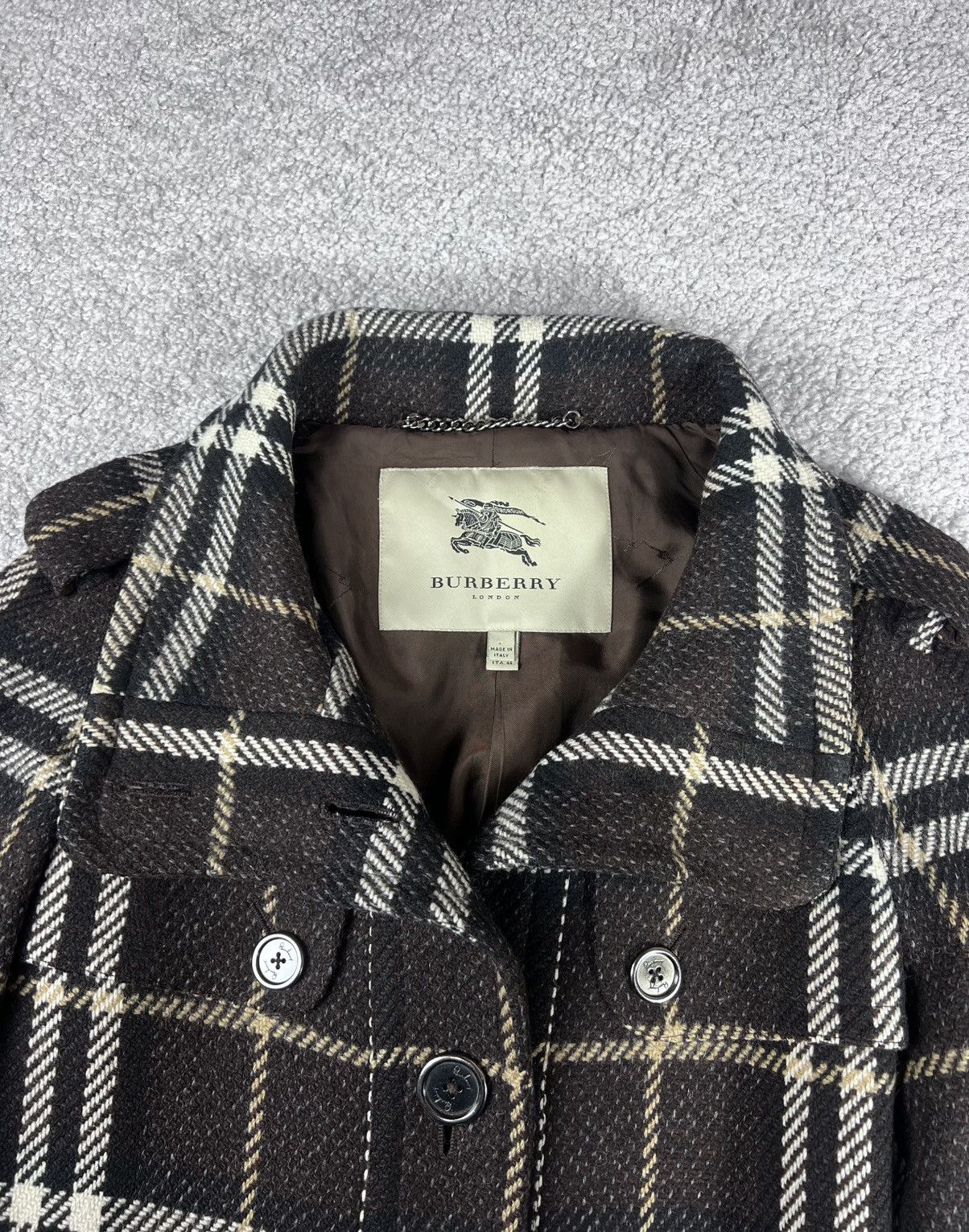 Burberry Burberry London Grey Check Wool Coat Size 44 Size M / US 6-8 / IT 42-44 - 6 Thumbnail