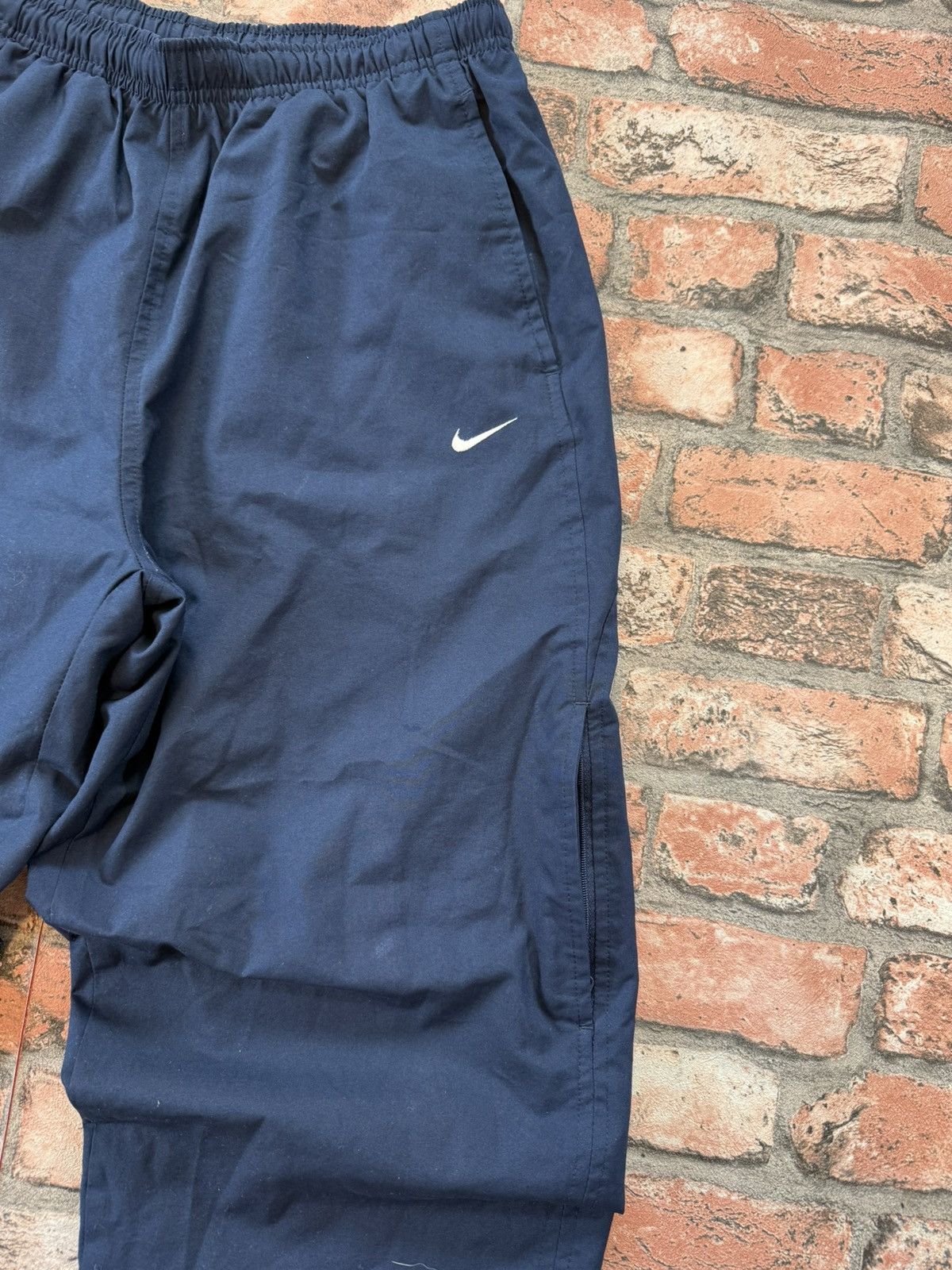 Nike × Vintage 90’s NIKE RARE SWOOSH RETRO Y2K ZIP TRACK NYLON PANTS Size US 32 / EU 48 - 8 Thumbnail