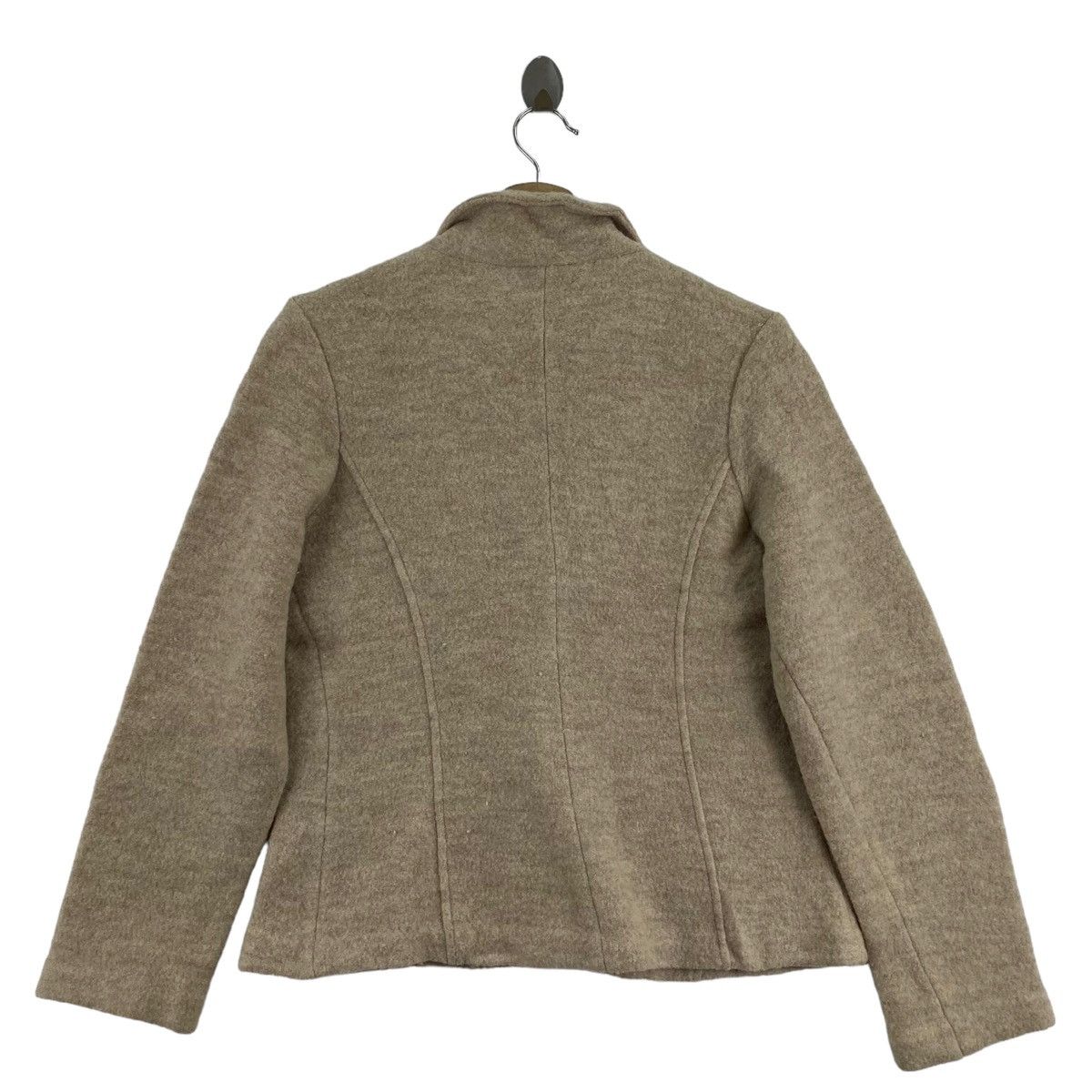Lands' End Vintage LAND’S END Wool Beige Short Blazer Coat Size S / US 4 / IT 40 - 4 Thumbnail