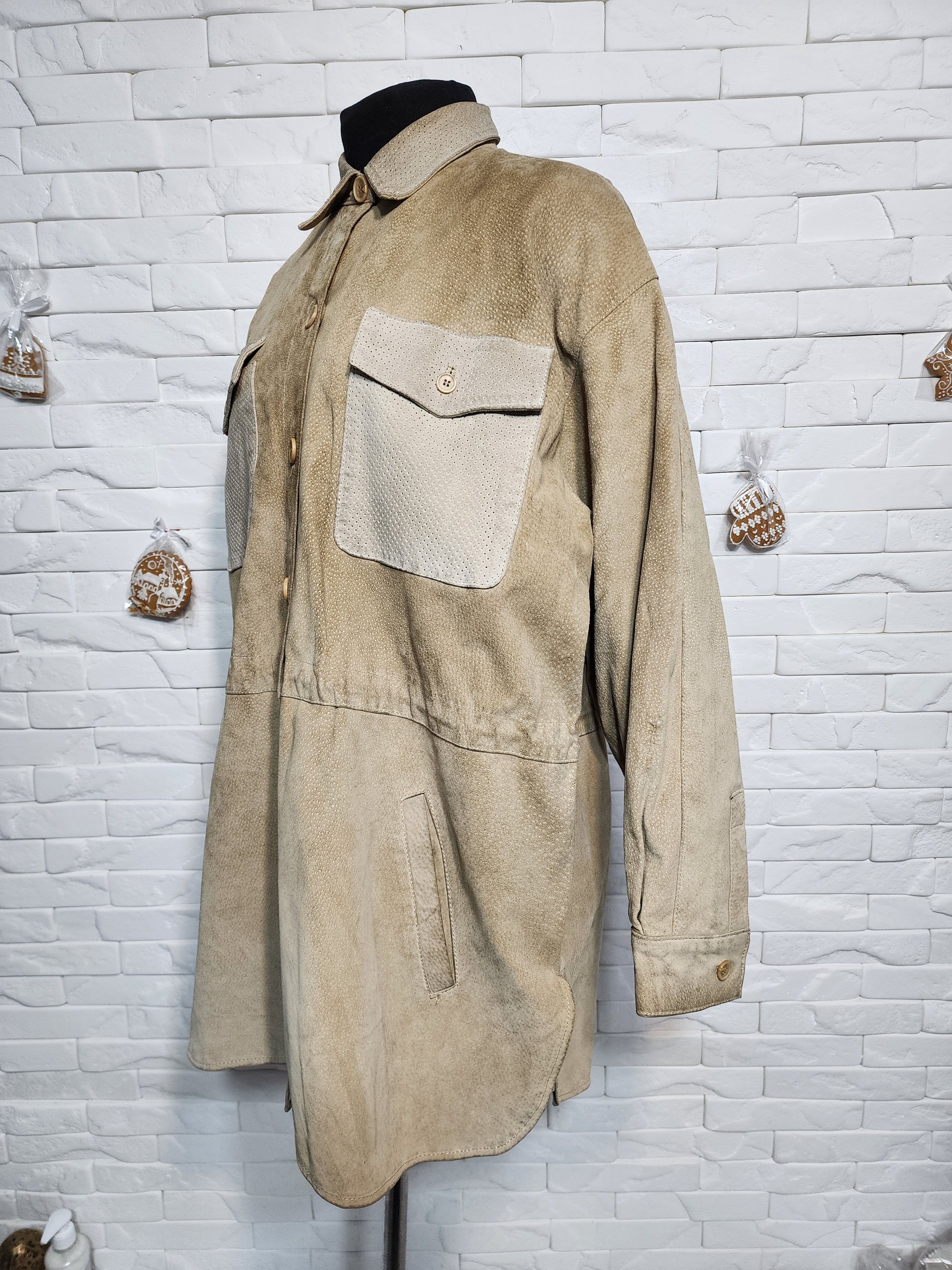 Genuine Leather Brown Suede Leather Jacket: Classic Design Size XXL / US 16-18 / IT 52-54 - 2 Thumbnail