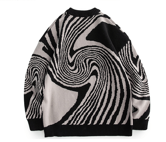 Japanese Brand Men's geometric annual ring knitted sweater Size US L / EU 52-54 / 3 - 2 Thumbnail