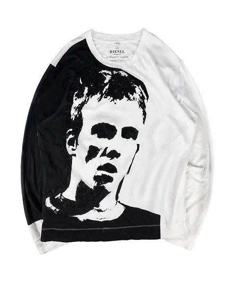 Diesel × Vintage 00s Diesel 'Losers' Studded Face Negative Longsleeve Shirt Size US L / EU 52-54 / 3 - 1 Thumbnail