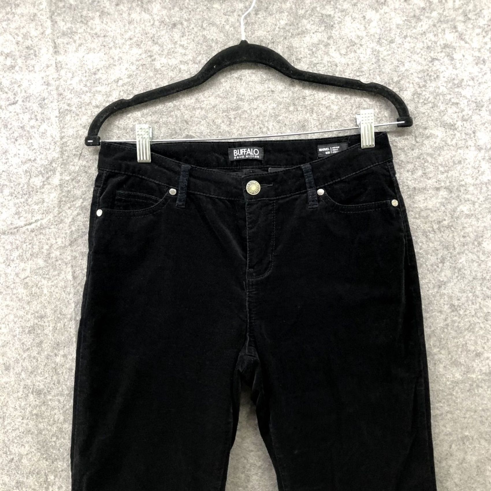 Buffalo David Bitton Buffalo David Bitton Velvet Skinny Pants Womens Size 6 / 28 Marvel Mid Rise Jeans Black Cotton Blend 5-Pocket Stretch Slim Fall Winter Size 28" / US 6 / IT 42 - 3 Thumbnail