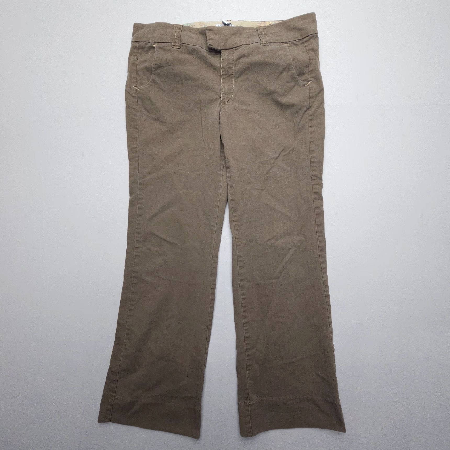 Gap VINTAGE Gap Low Rise Bootcut Pants Womens 14 Brown Y2K 2005 Boho Relaxed Stretch Size 36" / US 14 / IT 50 - 2 Thumbnail