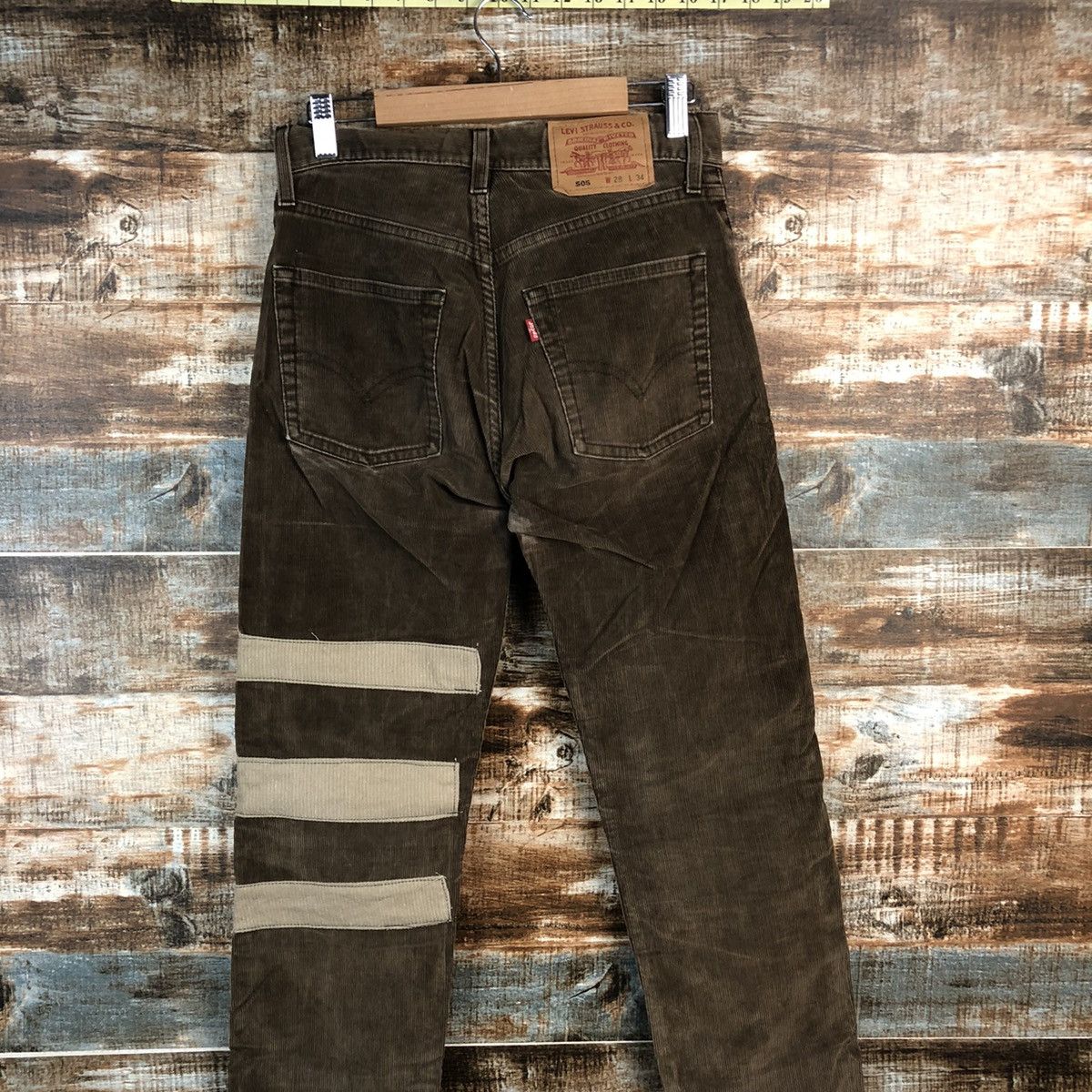 Levi's DL Levis 505 custom Brown Conduroy Jeans #C636 Size US 28 / EU 44 - 14 Thumbnail