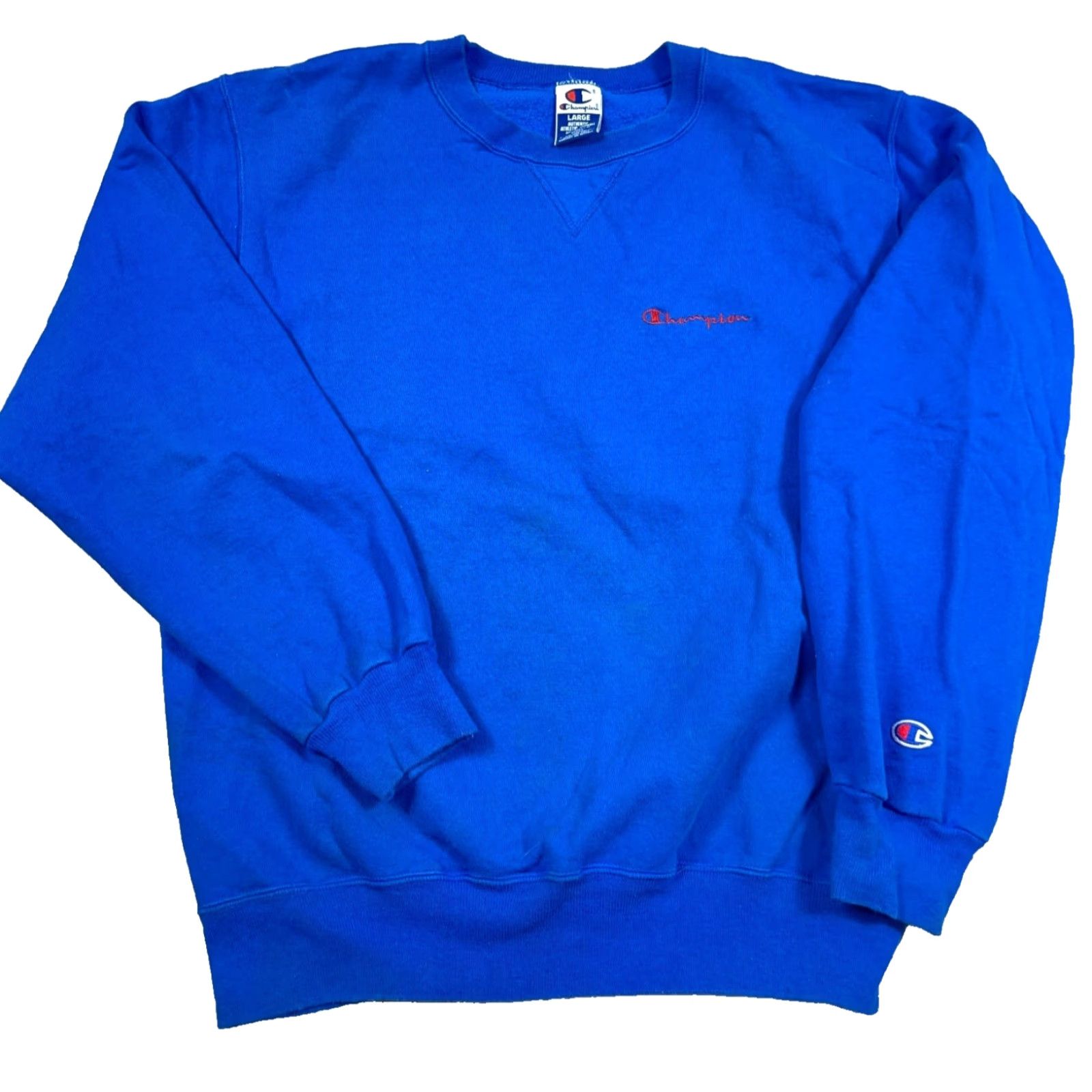 Champion VINTAGE Champion Sweatshirt Men Large Blue 90s Crewneck Pullover Sweatshirt Heavyweight All Seasons Logo Size US L / EU 52-54 / 3 - 2 Thumbnail