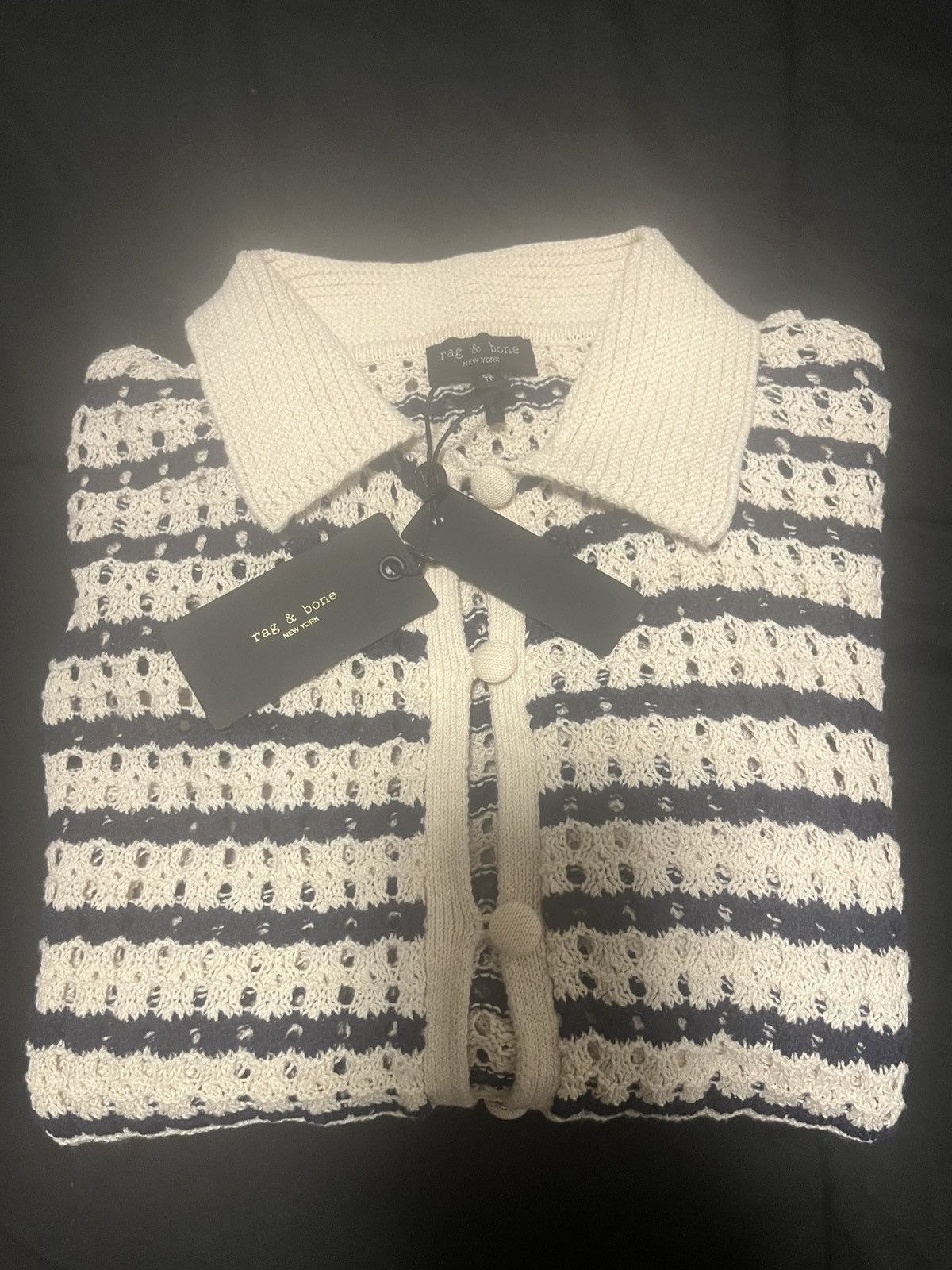 Rag & Bone RAG & BONE IVORY KHLOE STRIPE CARDIGAN | Sz: XS | Orig: $358 Size XS / US 0-2 / IT 36-38 - 3 Thumbnail
