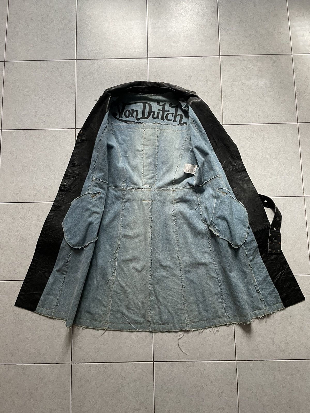 Leather Von Dutch Archive Leather Trench Coat Size S / US 4 / IT 40 - 5 Thumbnail