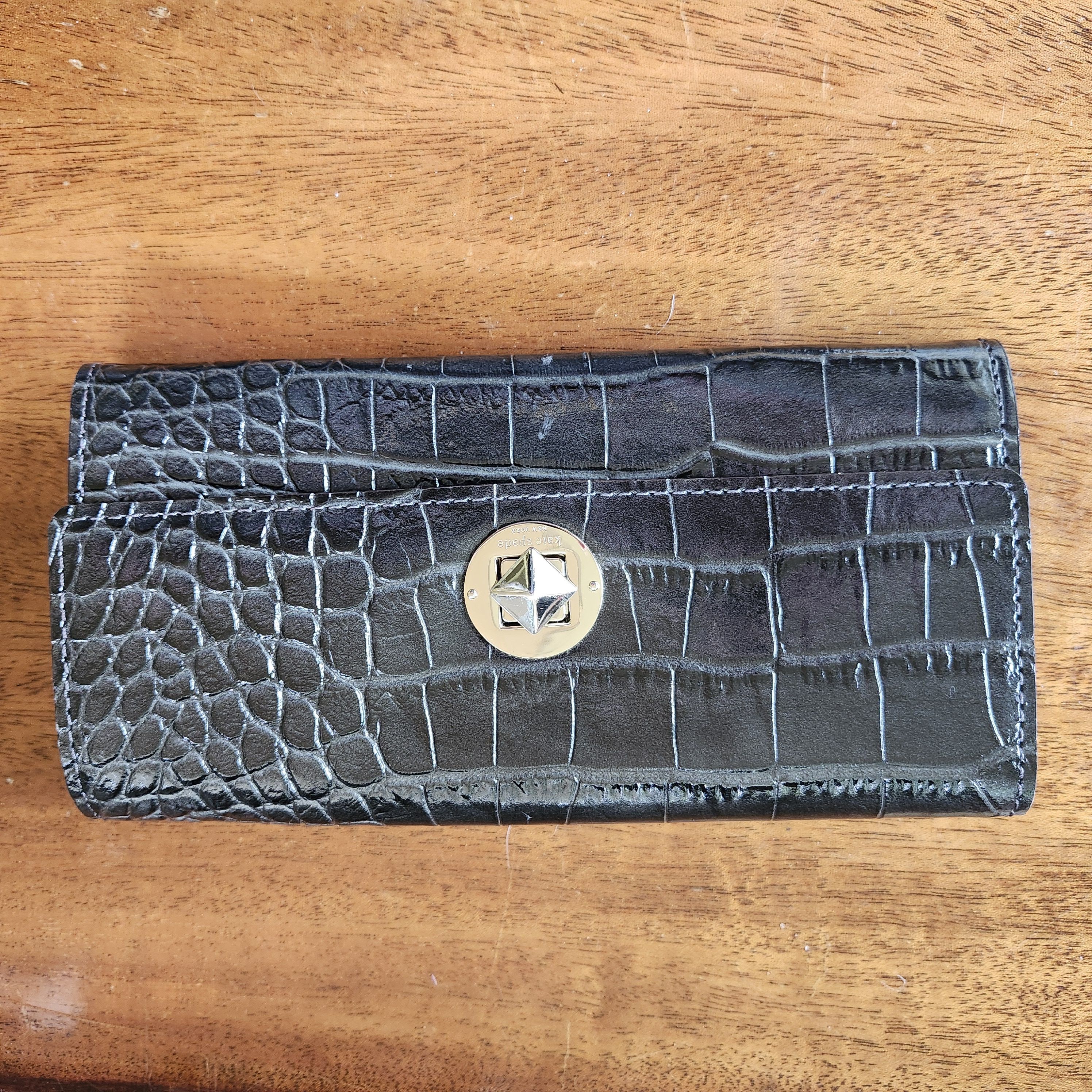 Kate Spade Kate Spade New York Black Crocodile Leather Wallet Clutch Size ONE SIZE - 1 Thumbnail