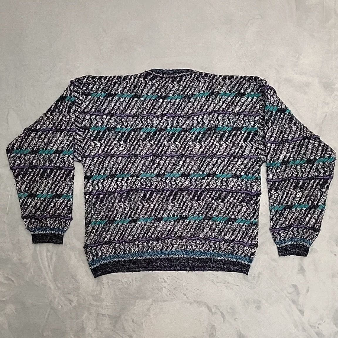 Etro VTG Concrete Sweater Mens L Multicolor Textured 3D Knit Acrylic Retro Grandpa Size US L / EU 52-54 / 3 - 3 Thumbnail