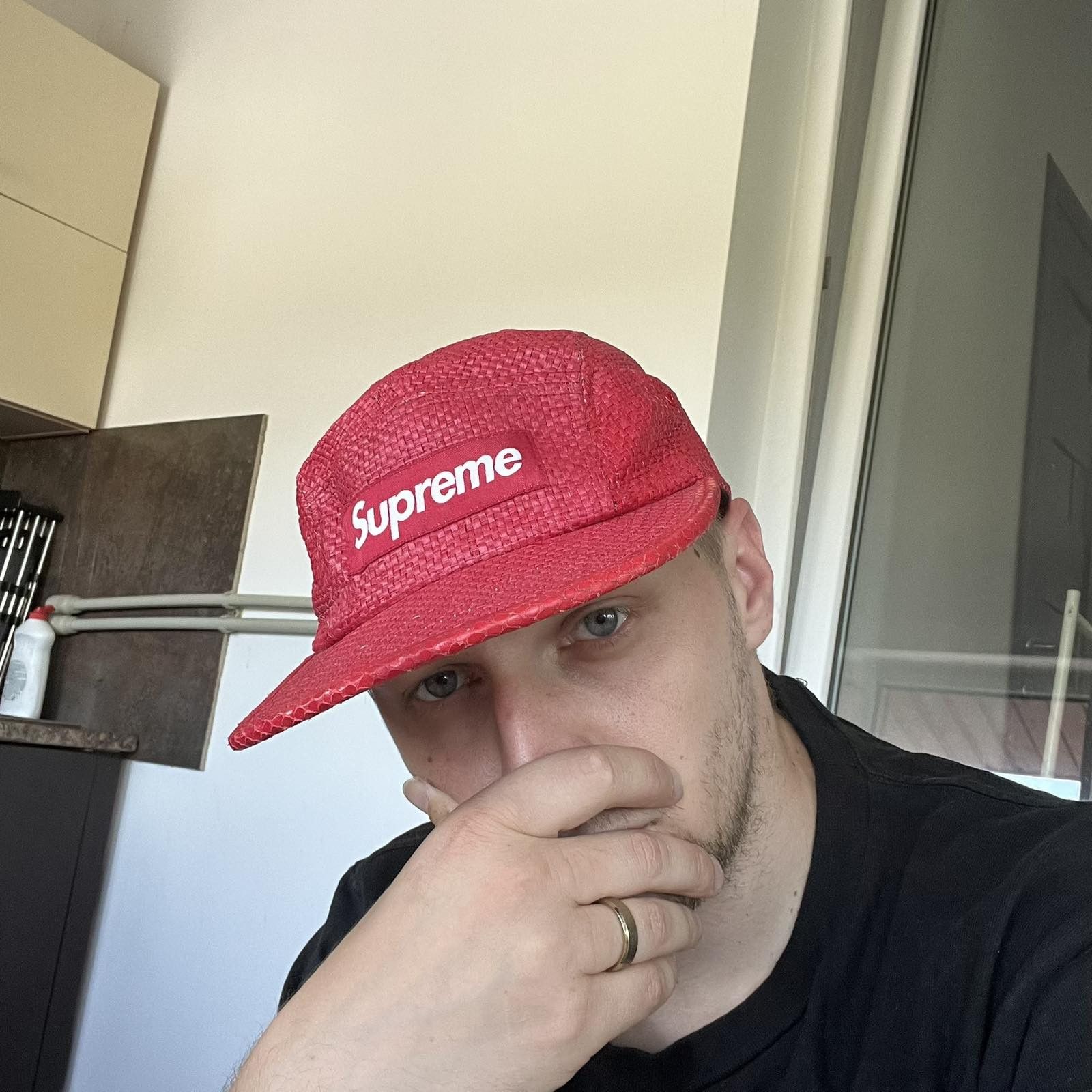 Supreme × Vintage Supreme straw 5 panel red cap Size ONE SIZE - 4 Thumbnail