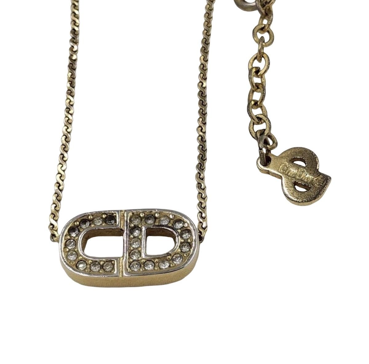 Dior Christian Dior Vintage Rhinestone "CD" Logo Necklace Size ONE SIZE - 4 Thumbnail