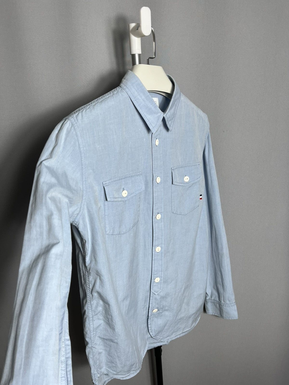 Japanese Brand 20020801 mens shirt blue PLST long sleeve button ups Size US S / EU 44-46 / 1 - 2 Thumbnail