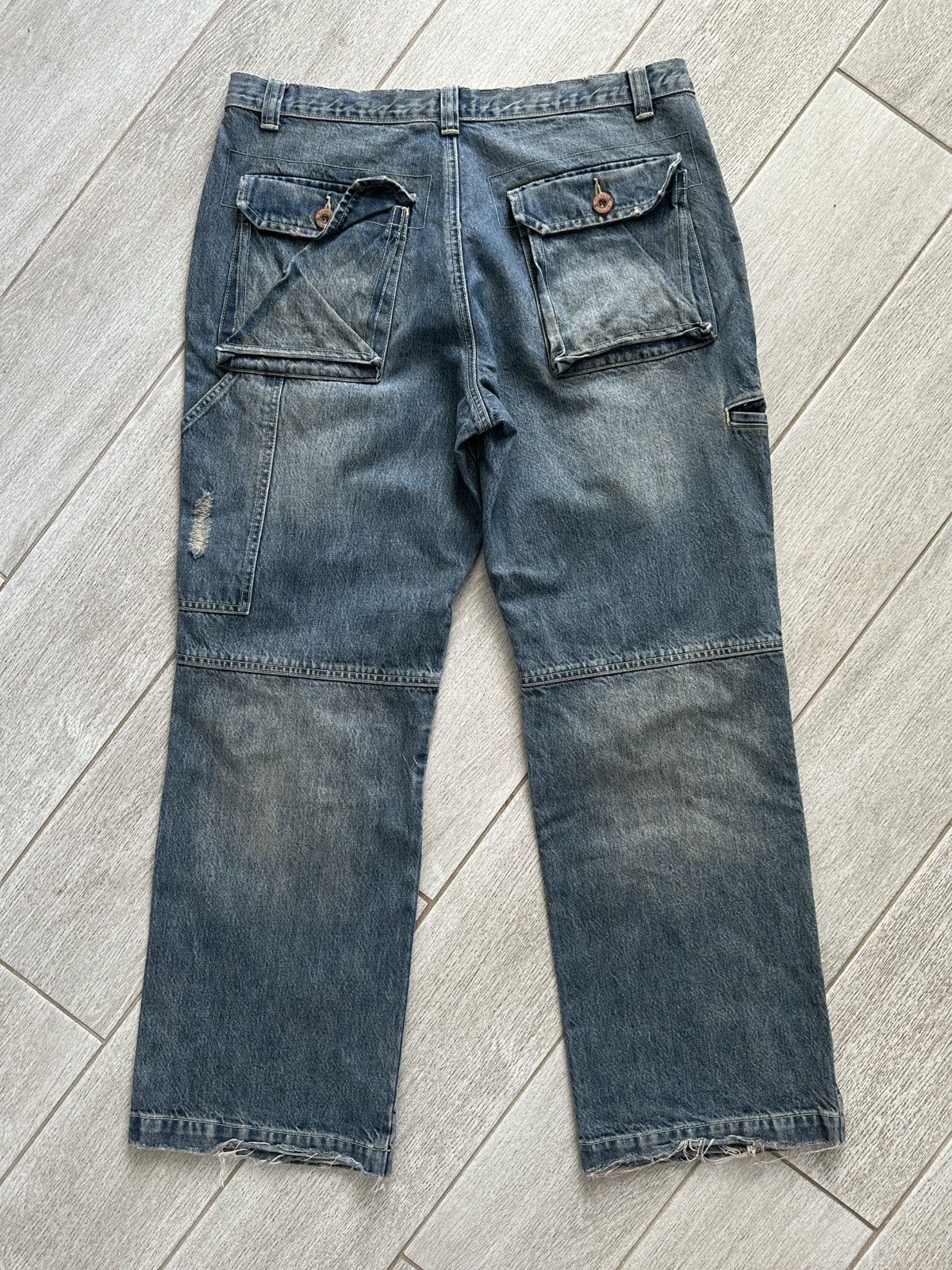Other Vintage Y2K Clockhouse Mud Wash Denim Biker Jeans Baggy Fit Size US 36 / EU 52 - 7 Thumbnail