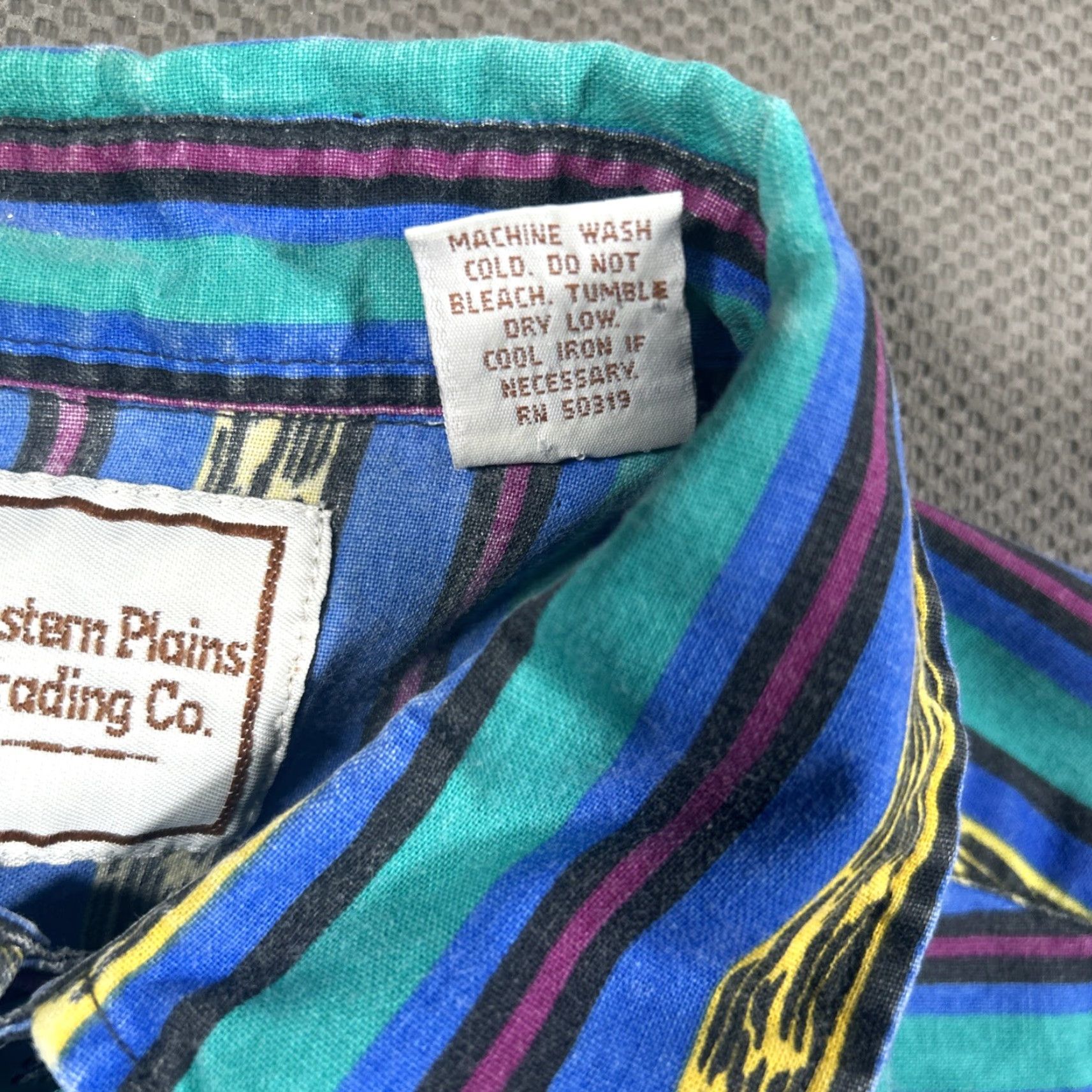 CO Western Plains Trading Co Aztec Brushpopper Shirt Mens Button Up Long Sleeve M Multicolor Cotton Geometric Western All Seasons Pockets Mens Size US M / EU 48-50 / 2 - 6 Thumbnail