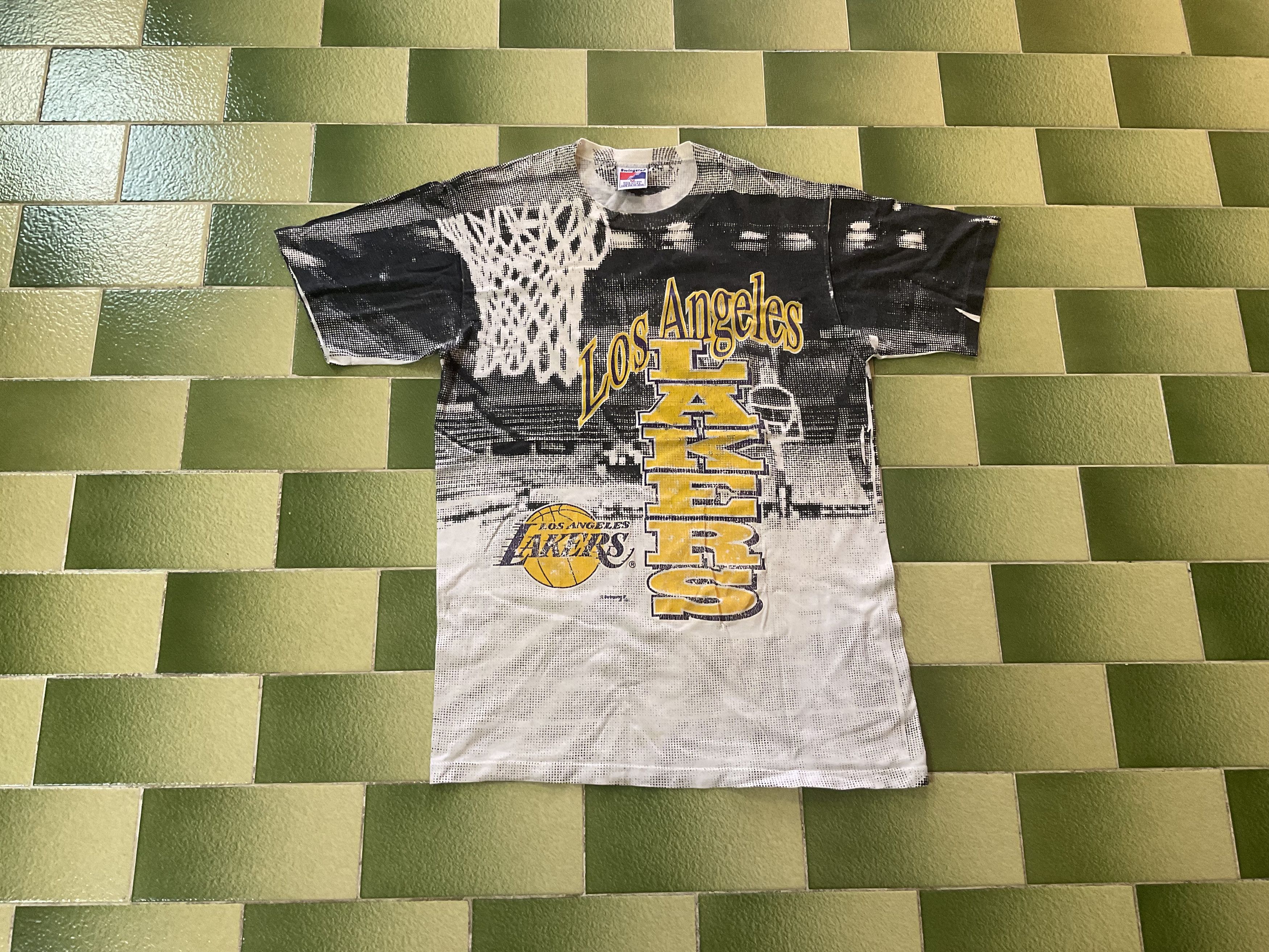Vintage 1991 NBA Los Angeles Lakers All Over Print T-Shirt