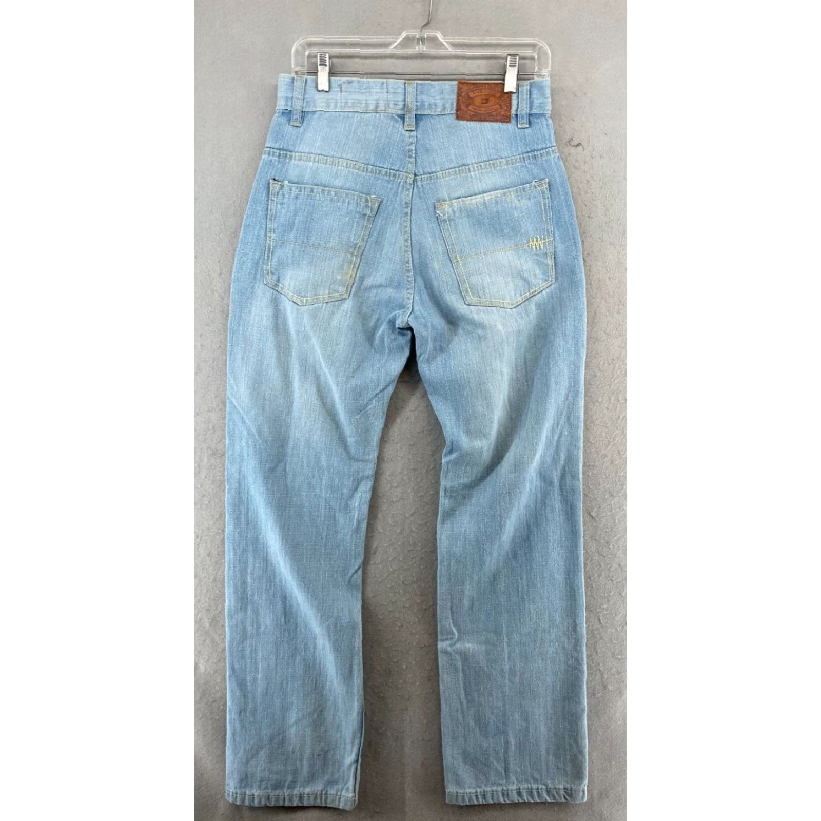 Vintage Evolution Denim Jeans 30x32 Straight Light Wash Mens Casual regular fit Blue Cotton Denim 5-Pocket Design 30 Inseam Mid Rise Size US 30 / EU 46 - 6 Thumbnail